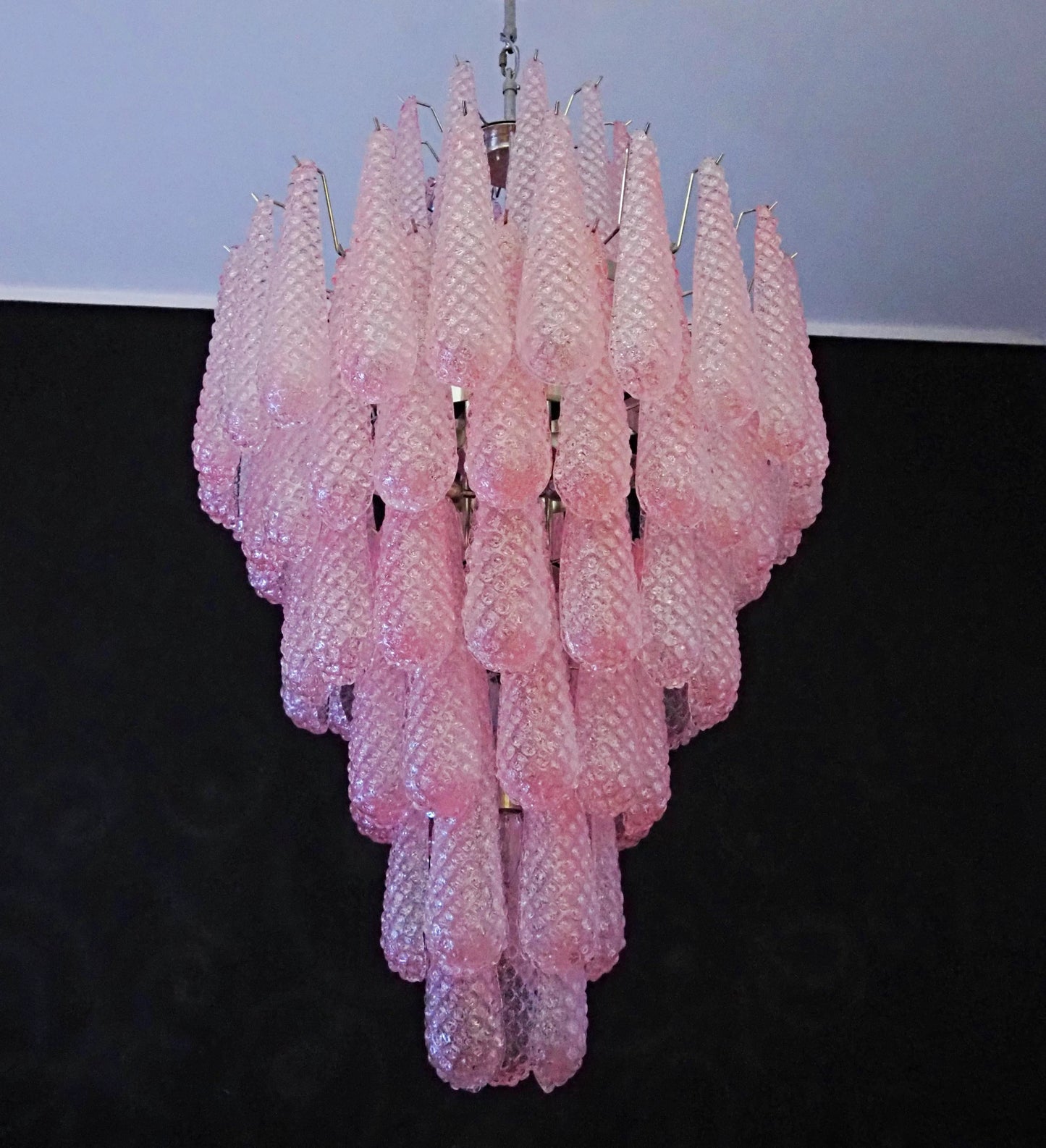 Lámpara de araña de cristal Murano Pink Petals
