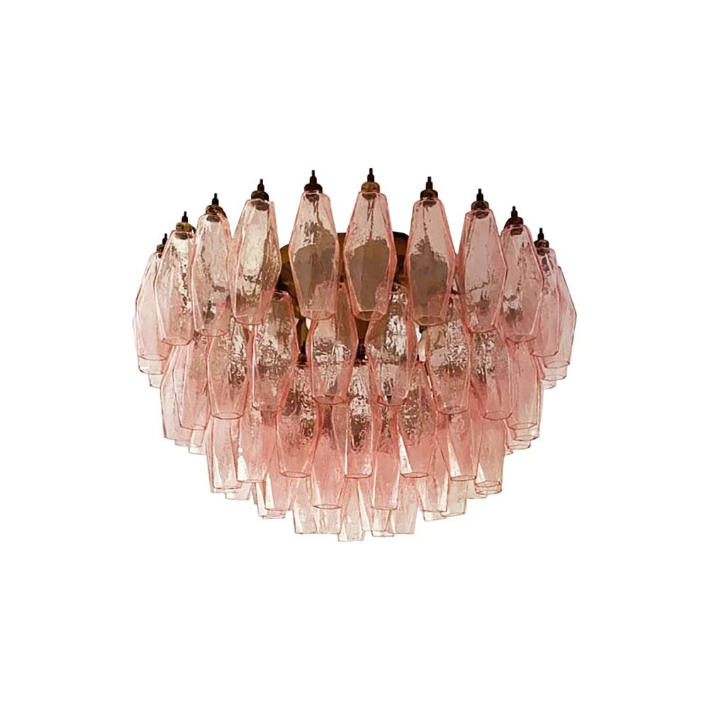 Lámpara de techo Murano Poliedri Rosa
