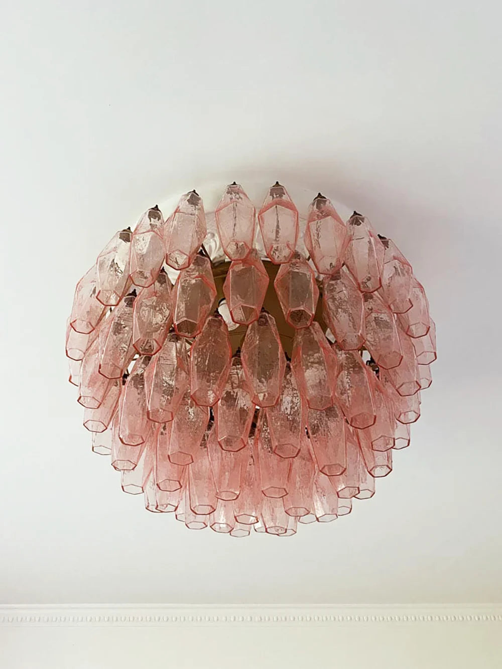 Lámpara de techo Murano Poliedri Rosa