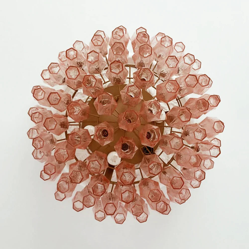 Lámpara de techo Murano Poliedri Rosa