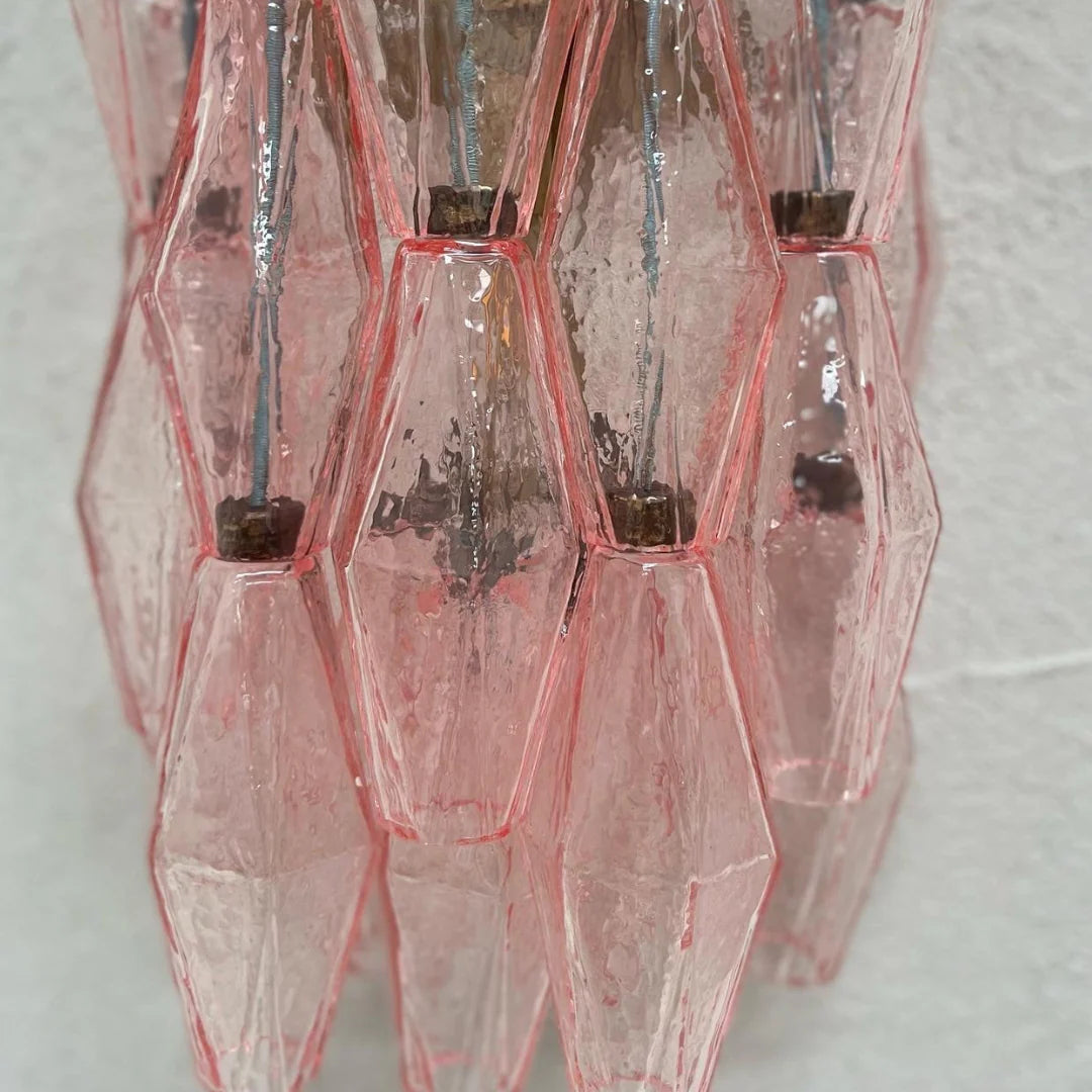 Apliques de pared Murano Poliedri de cristal rosa