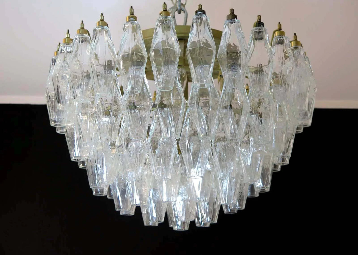 Plafón Poliedri Transparente de Murano