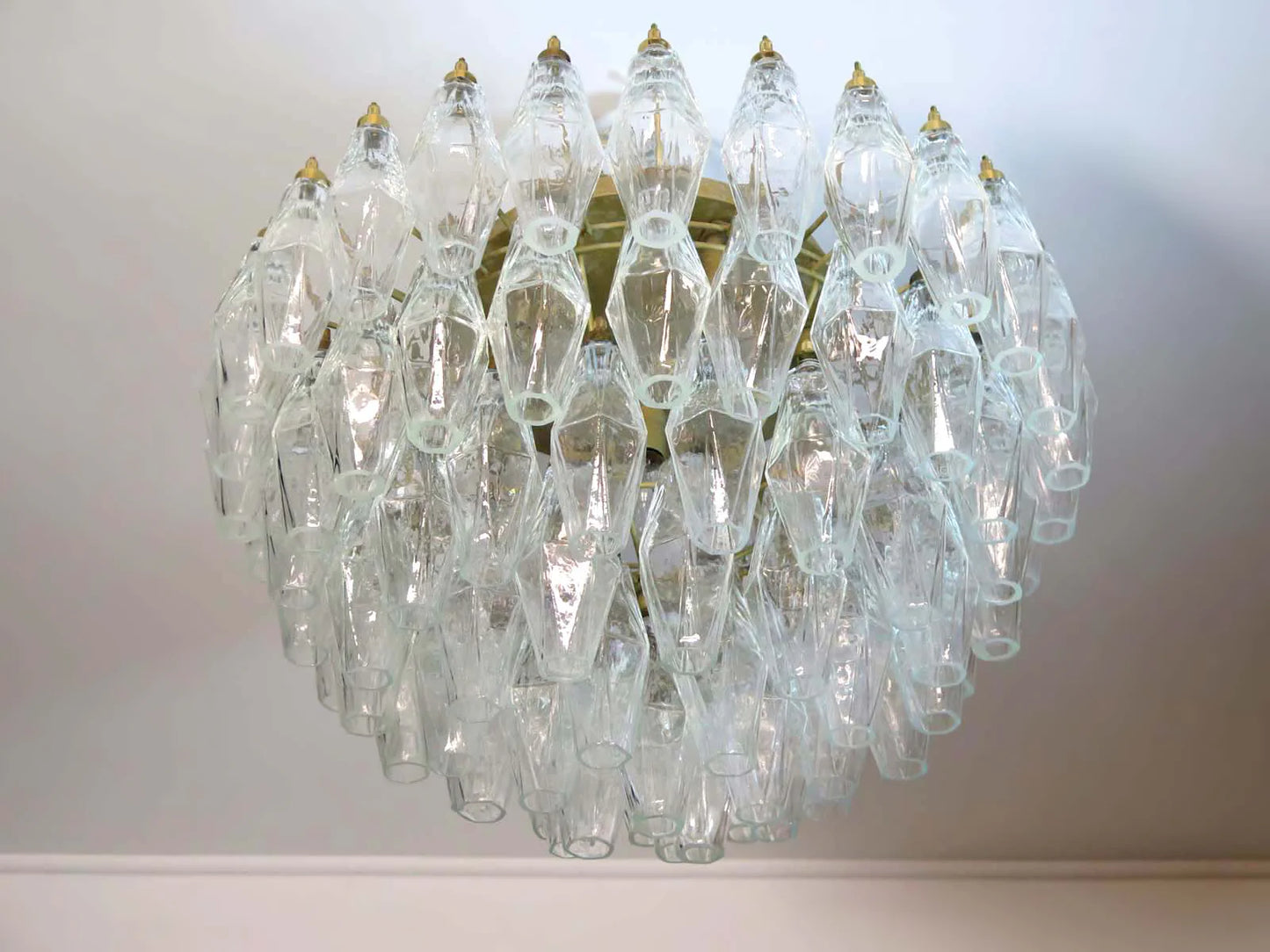 Plafón Poliedri Transparente de Murano