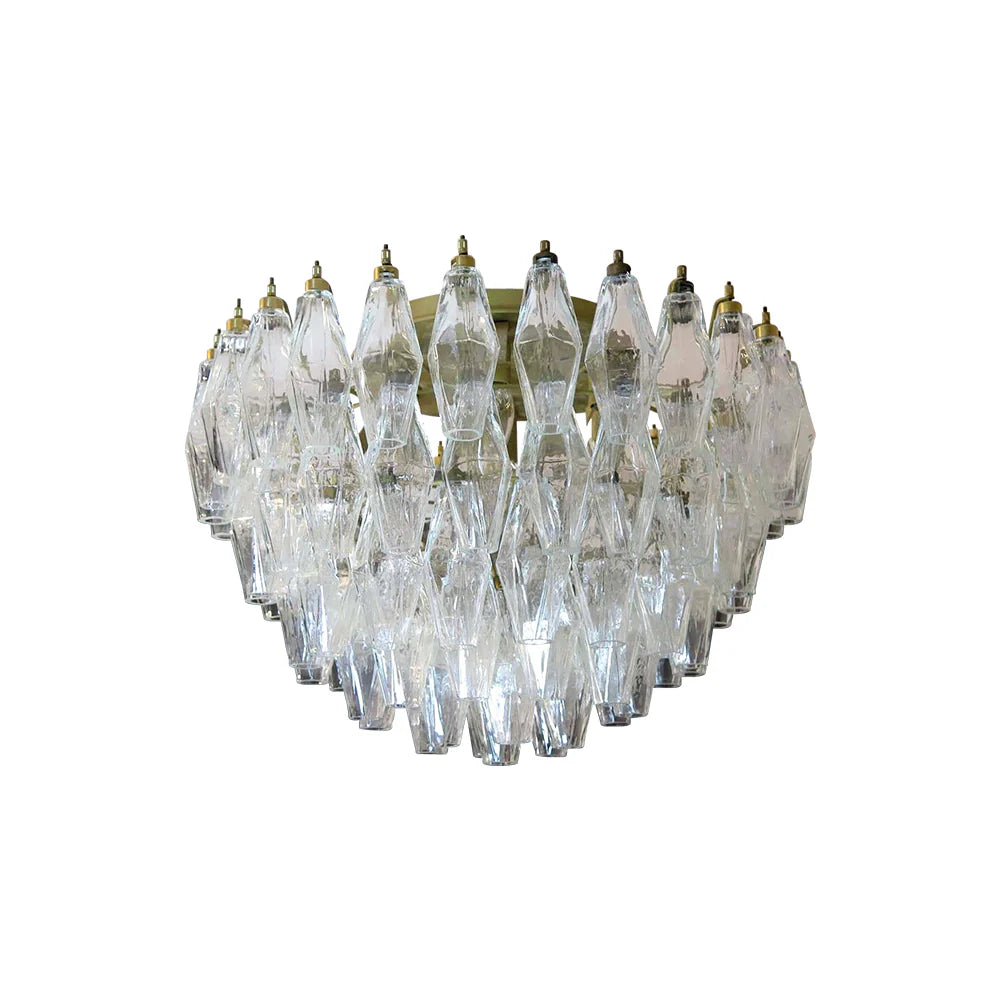 Plafón Poliedri Transparente de Murano