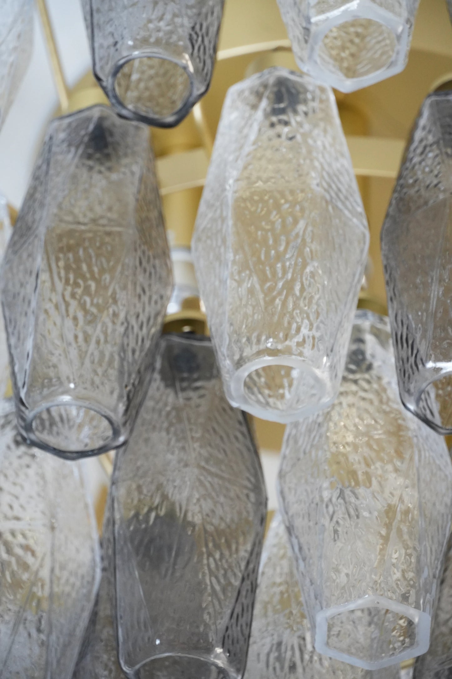 Lámpara de techo ahumada transparente Murano Poliedri