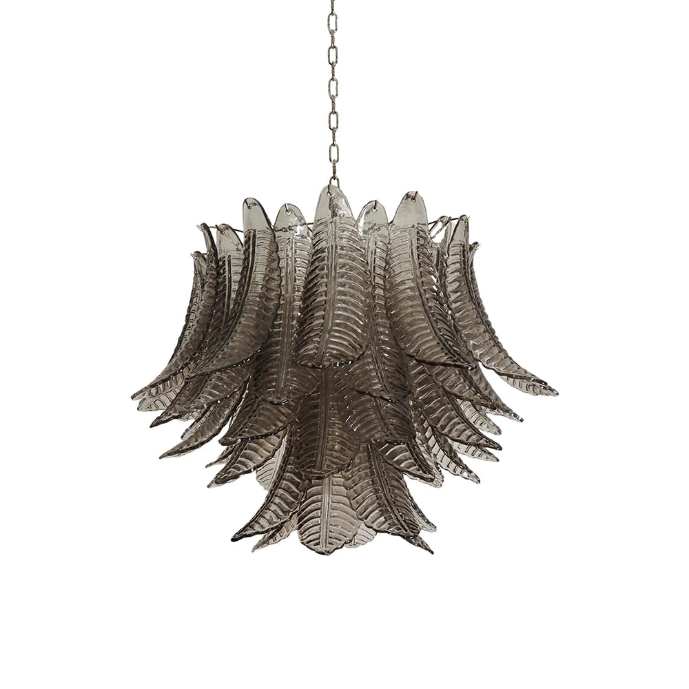 Lámpara de araña de cristal Murano Smoked Ferns