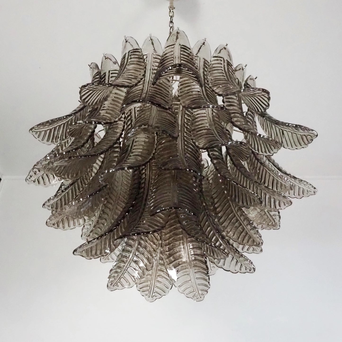 Lámpara de araña de cristal Murano Smoked Ferns