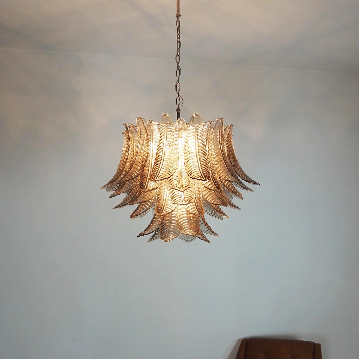 Lámpara de araña de cristal Murano Smoked Ferns