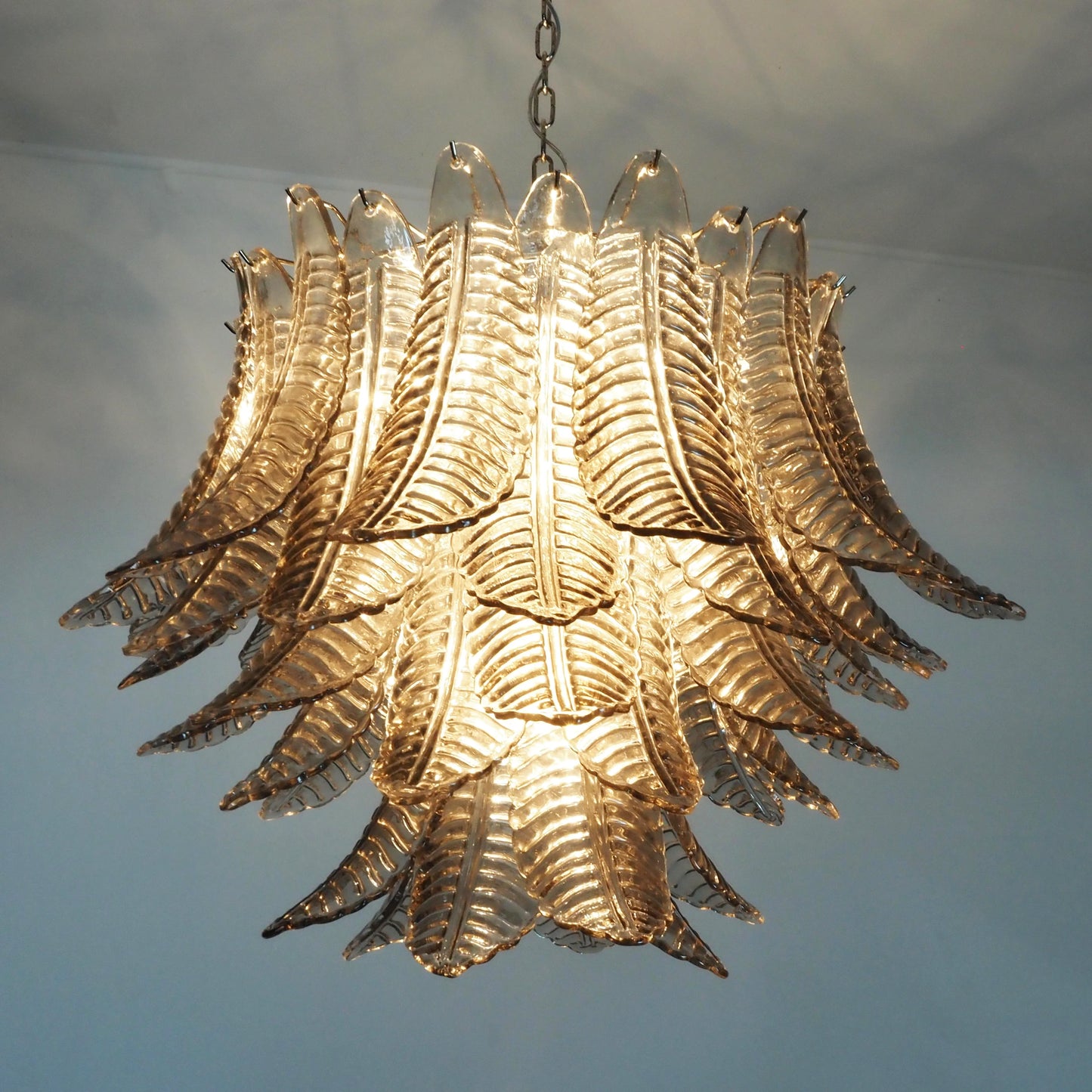Lámpara de araña de cristal Murano Smoked Ferns