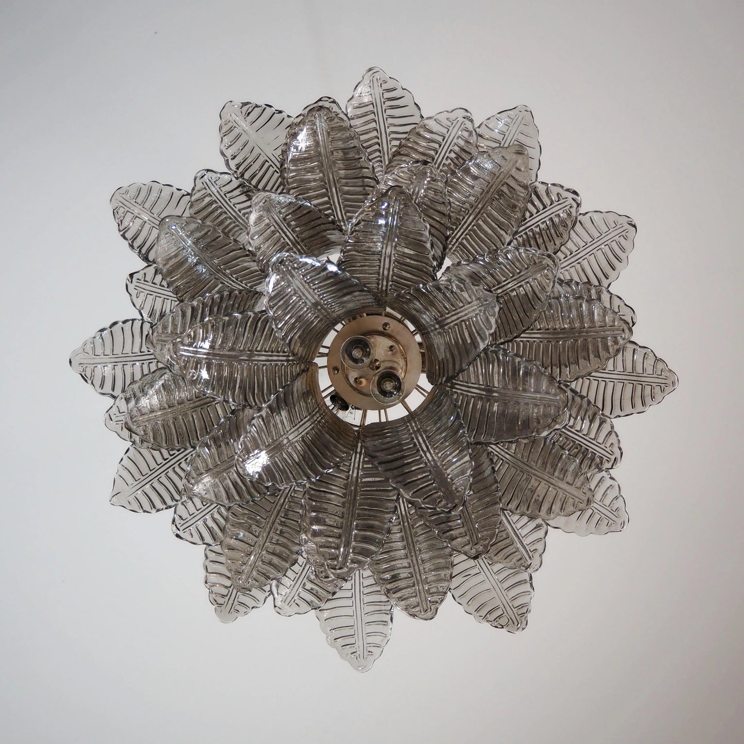 Lámpara de araña de cristal Murano Smoked Ferns