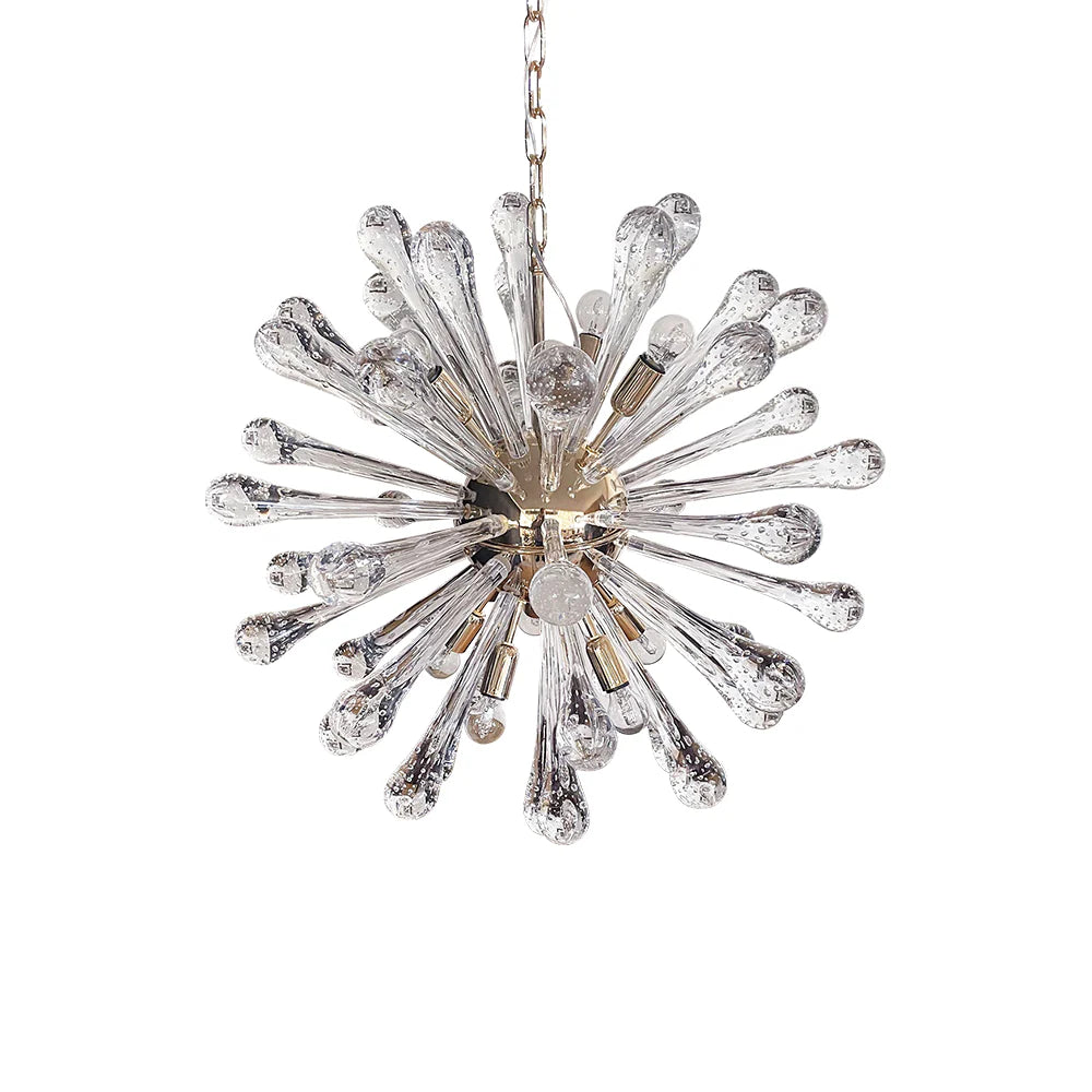 Lámpara de araña Sputnik vintage de cristal de Murano