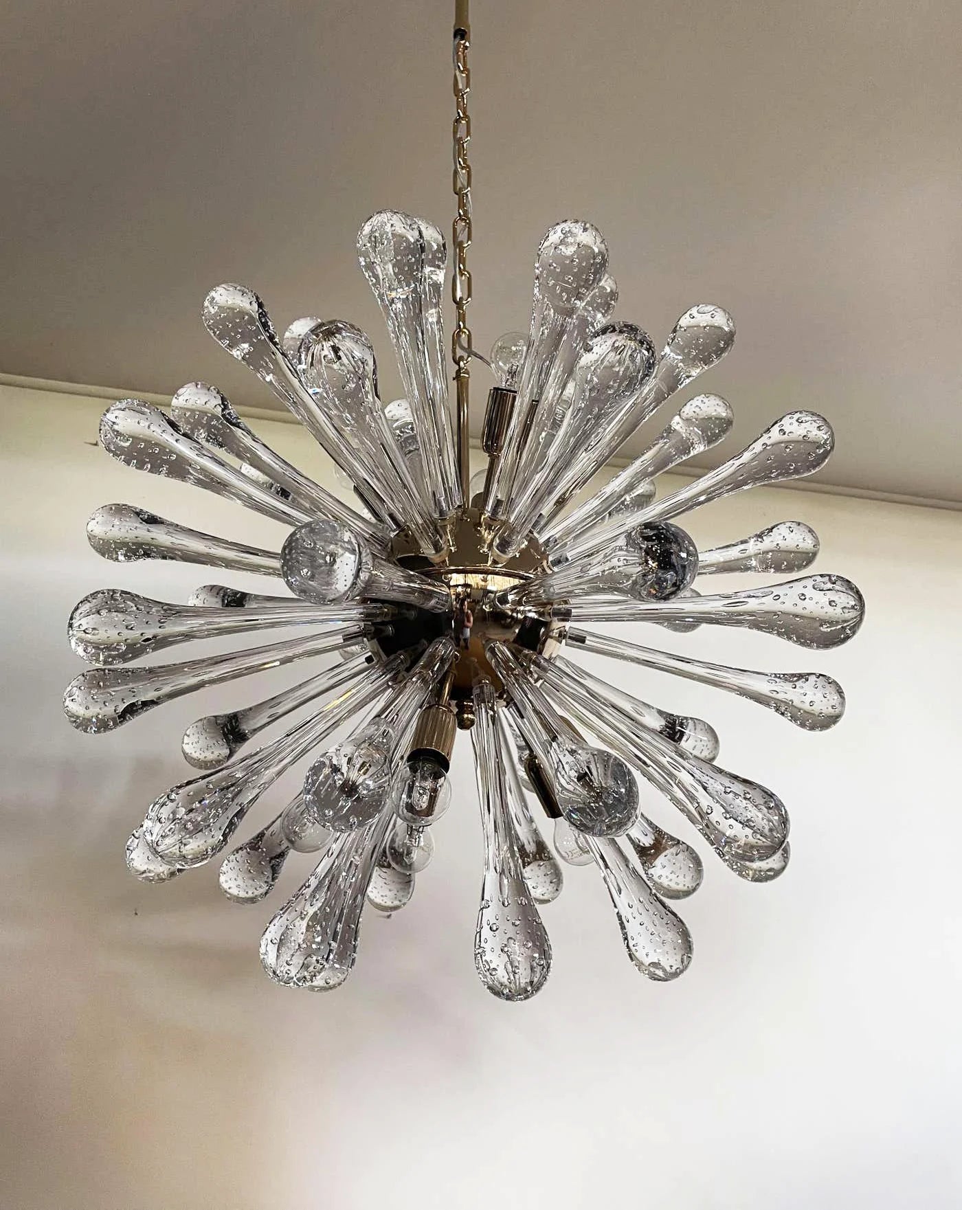 Lámpara de araña Sputnik vintage de cristal de Murano