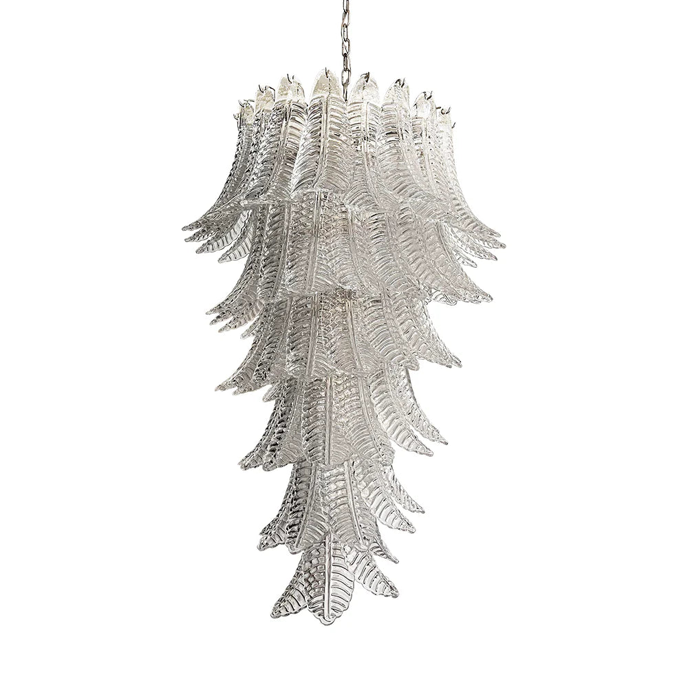 Candelabro en espiral de cristal de Murano transparente Felch
