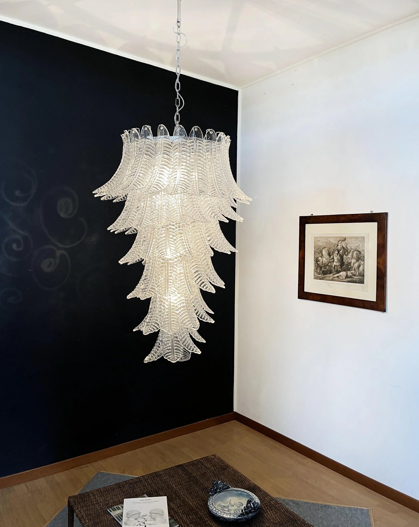 Candelabro en espiral de cristal de Murano transparente Felch