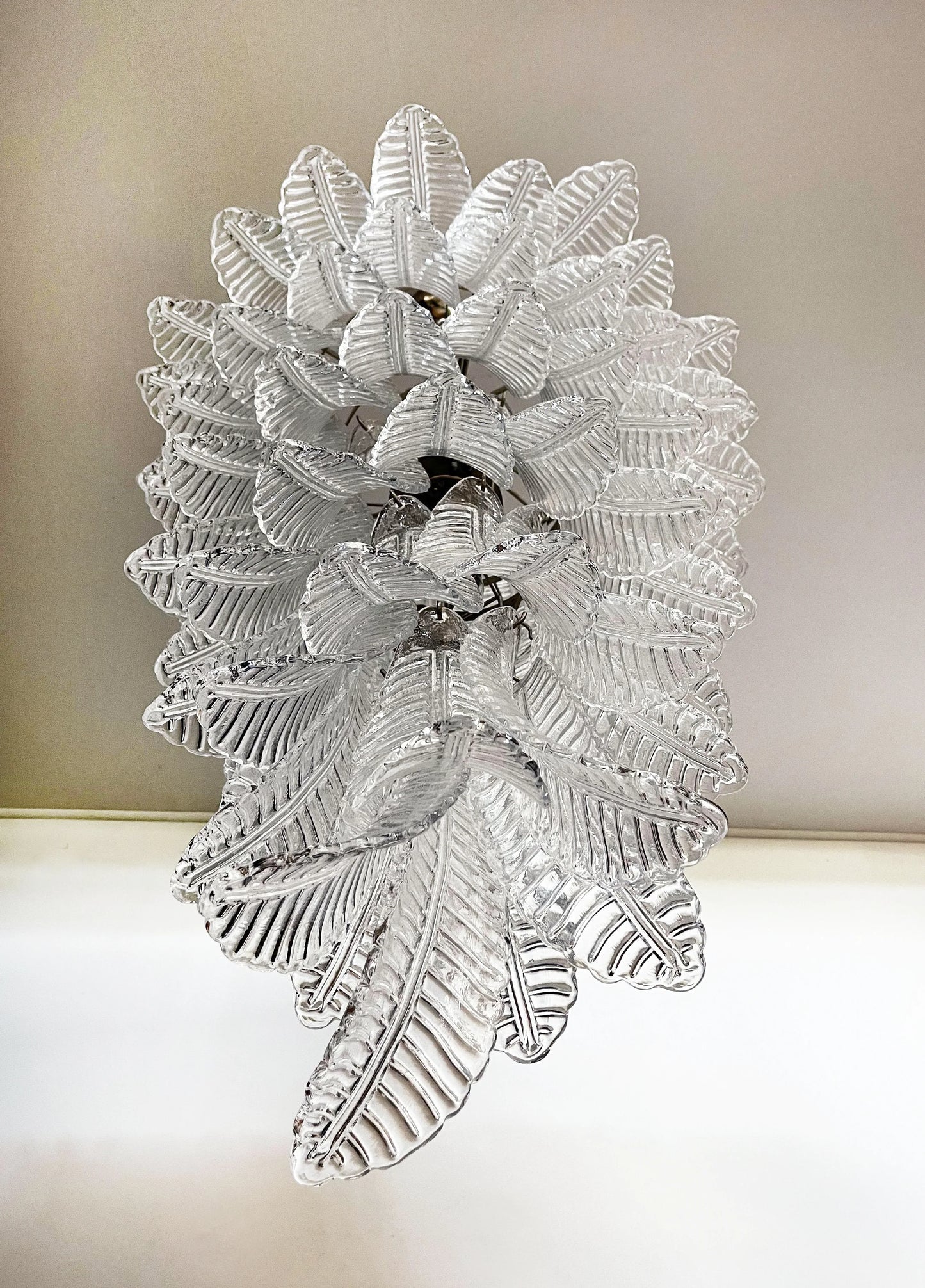 Candelabro en espiral de cristal de Murano transparente Felch