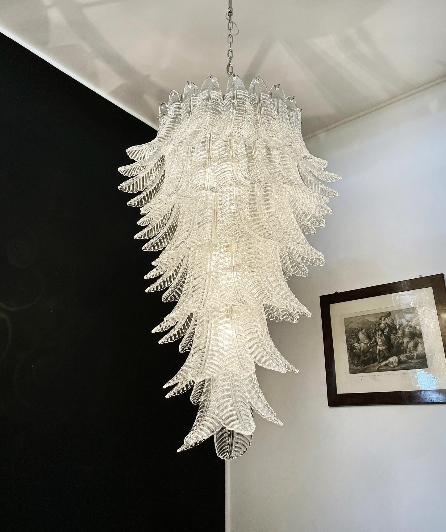 Candelabro en espiral de cristal de Murano transparente Felch