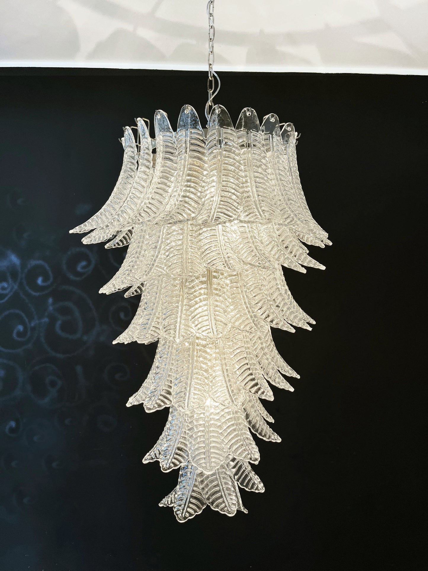 Candelabro en espiral de cristal de Murano transparente Felch