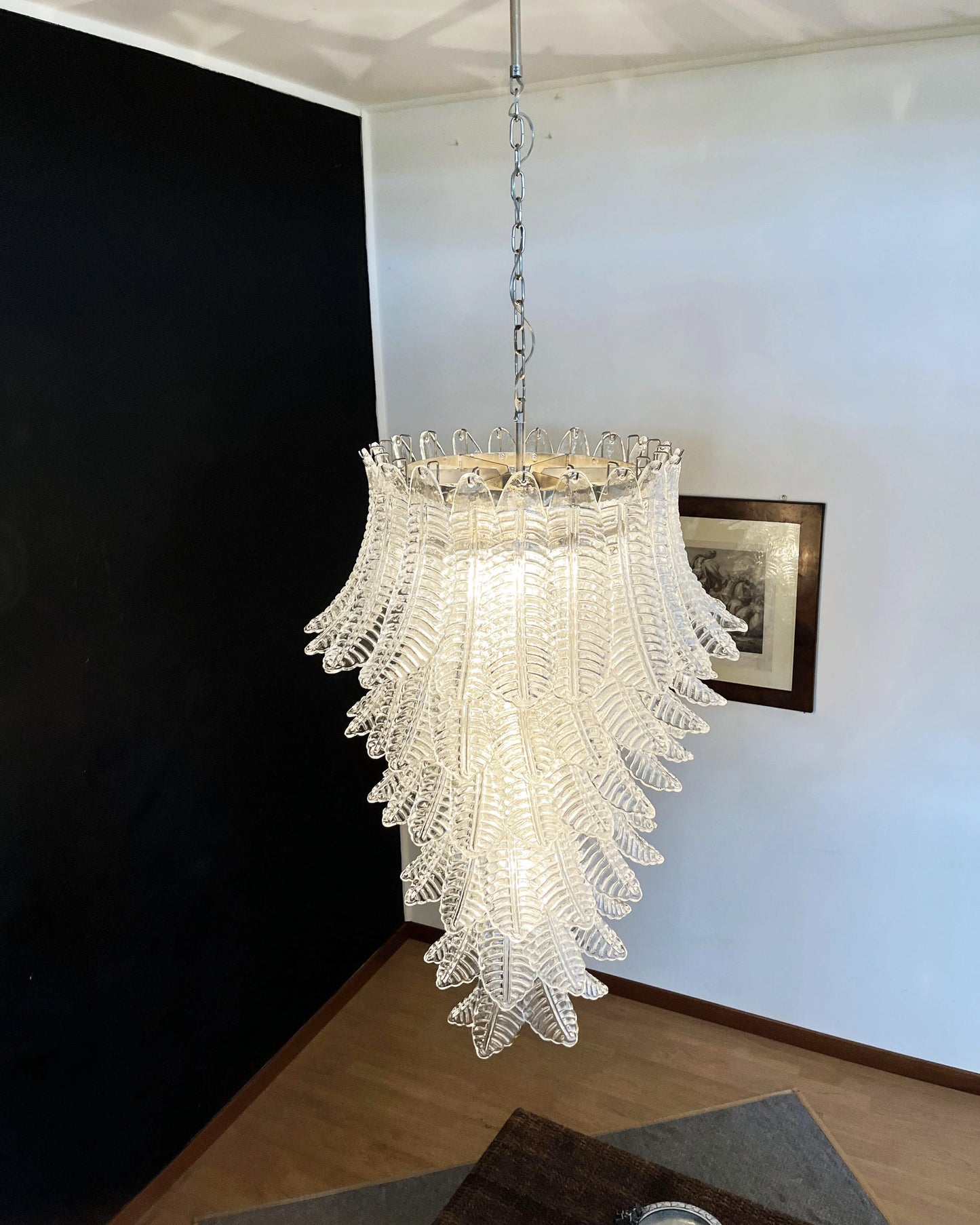 Candelabro en espiral de cristal de Murano transparente Felch