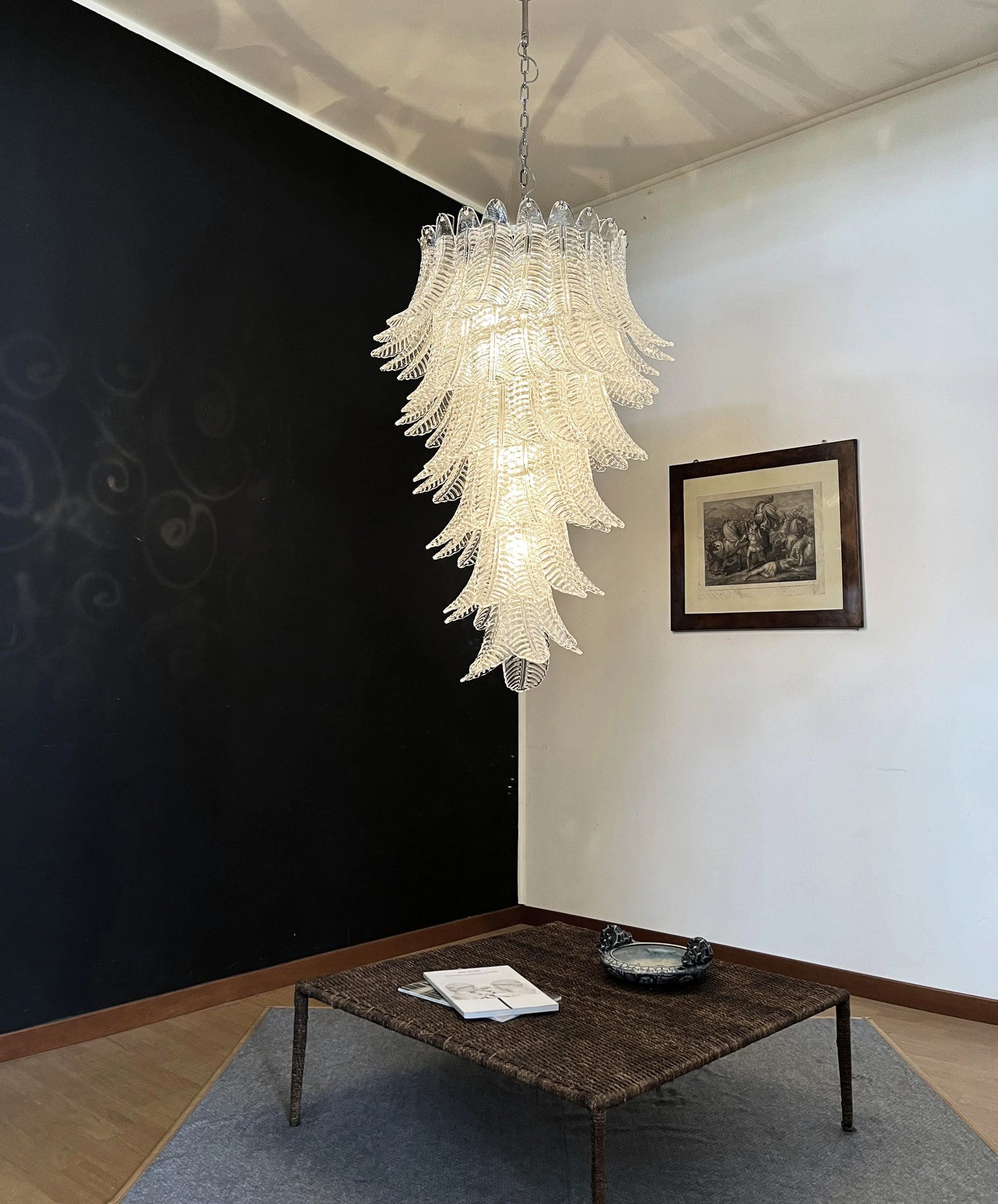Candelabro en espiral de cristal de Murano transparente Felch