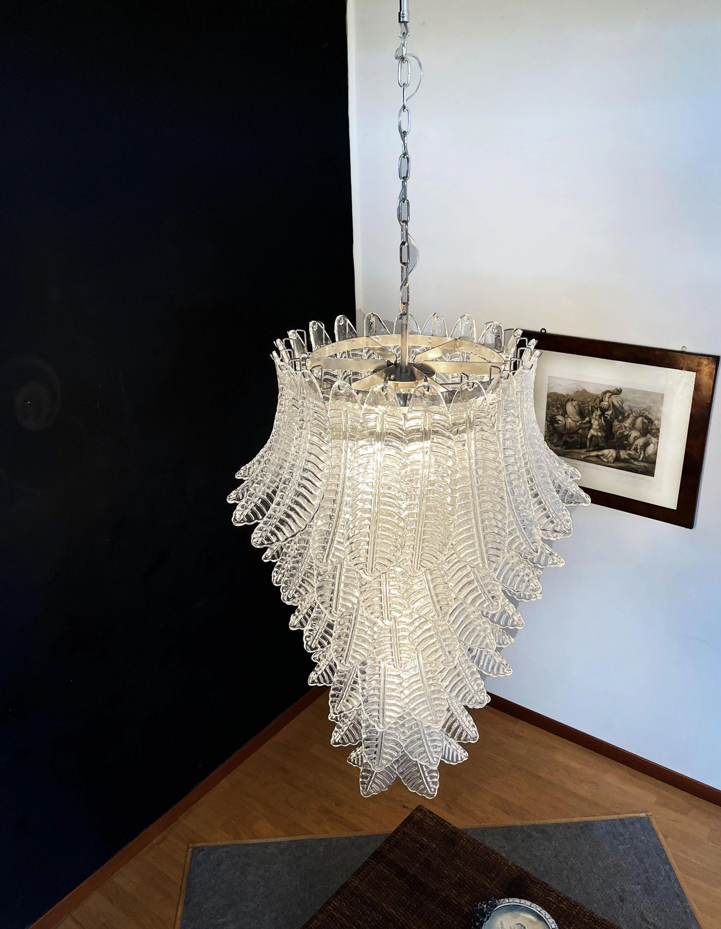 Candelabro en espiral de cristal de Murano transparente Felch