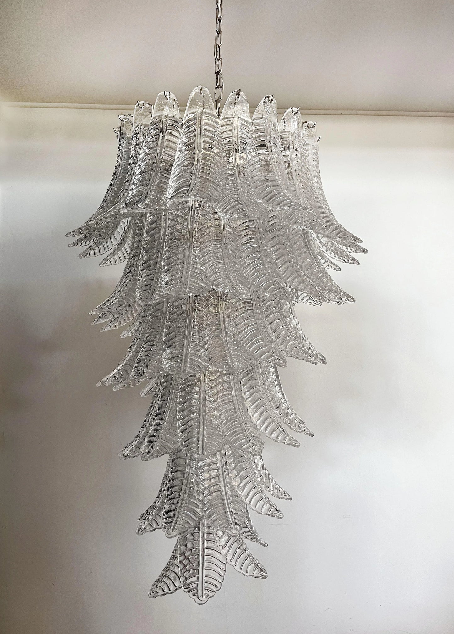 Candelabro en espiral de cristal de Murano transparente Felch