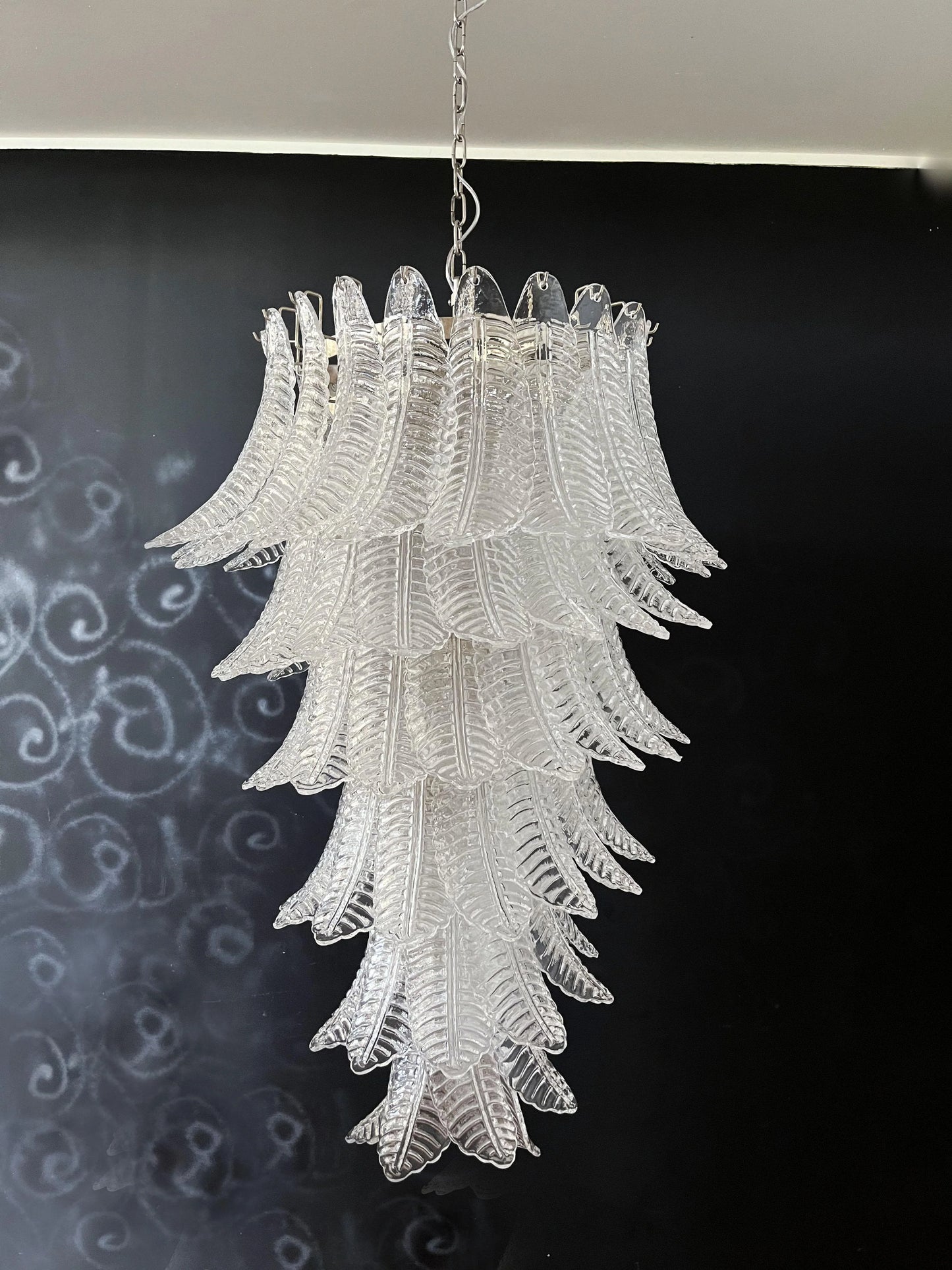 Candelabro en espiral de cristal de Murano transparente Felch