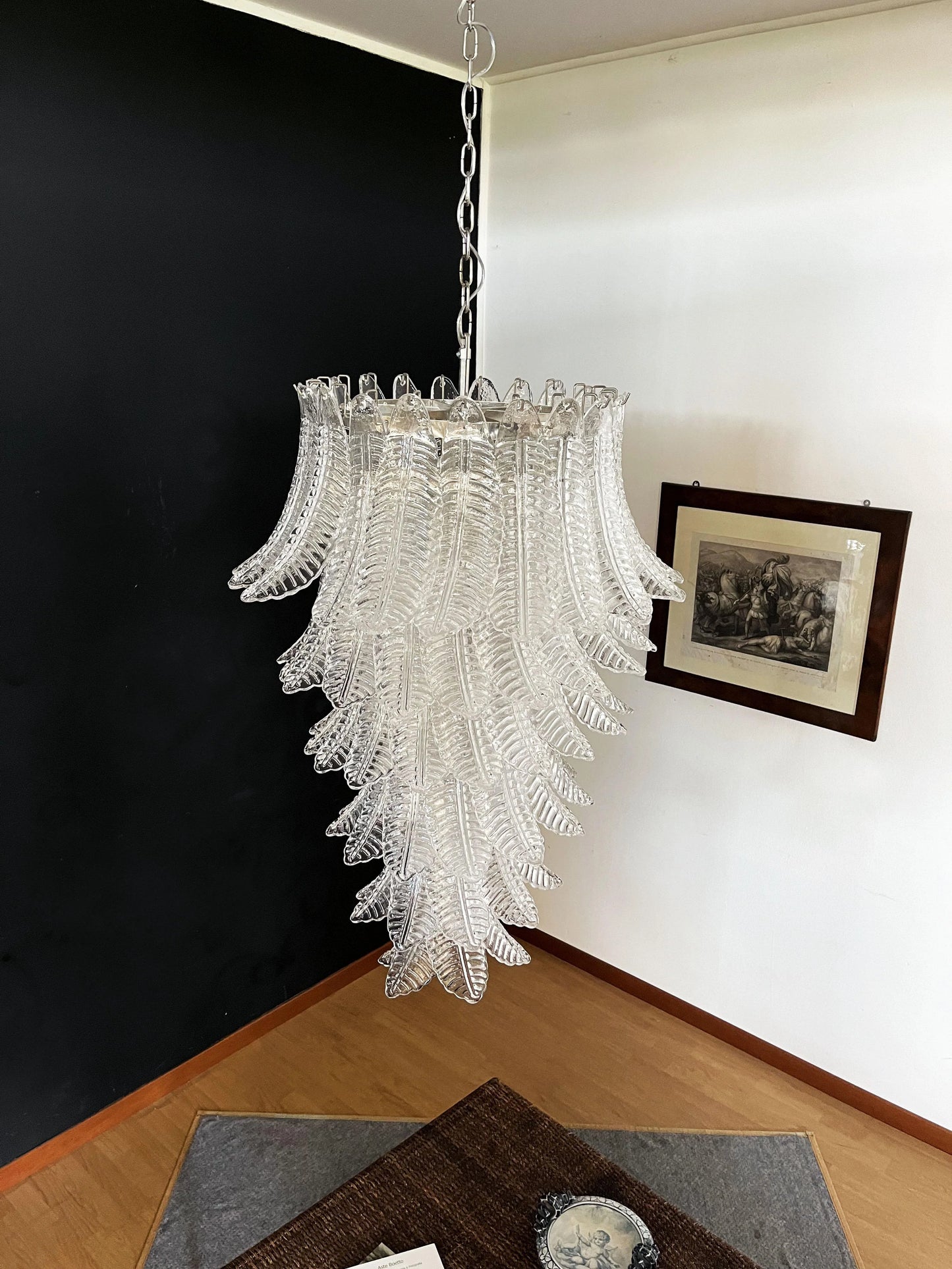 Candelabro en espiral de cristal de Murano transparente Felch