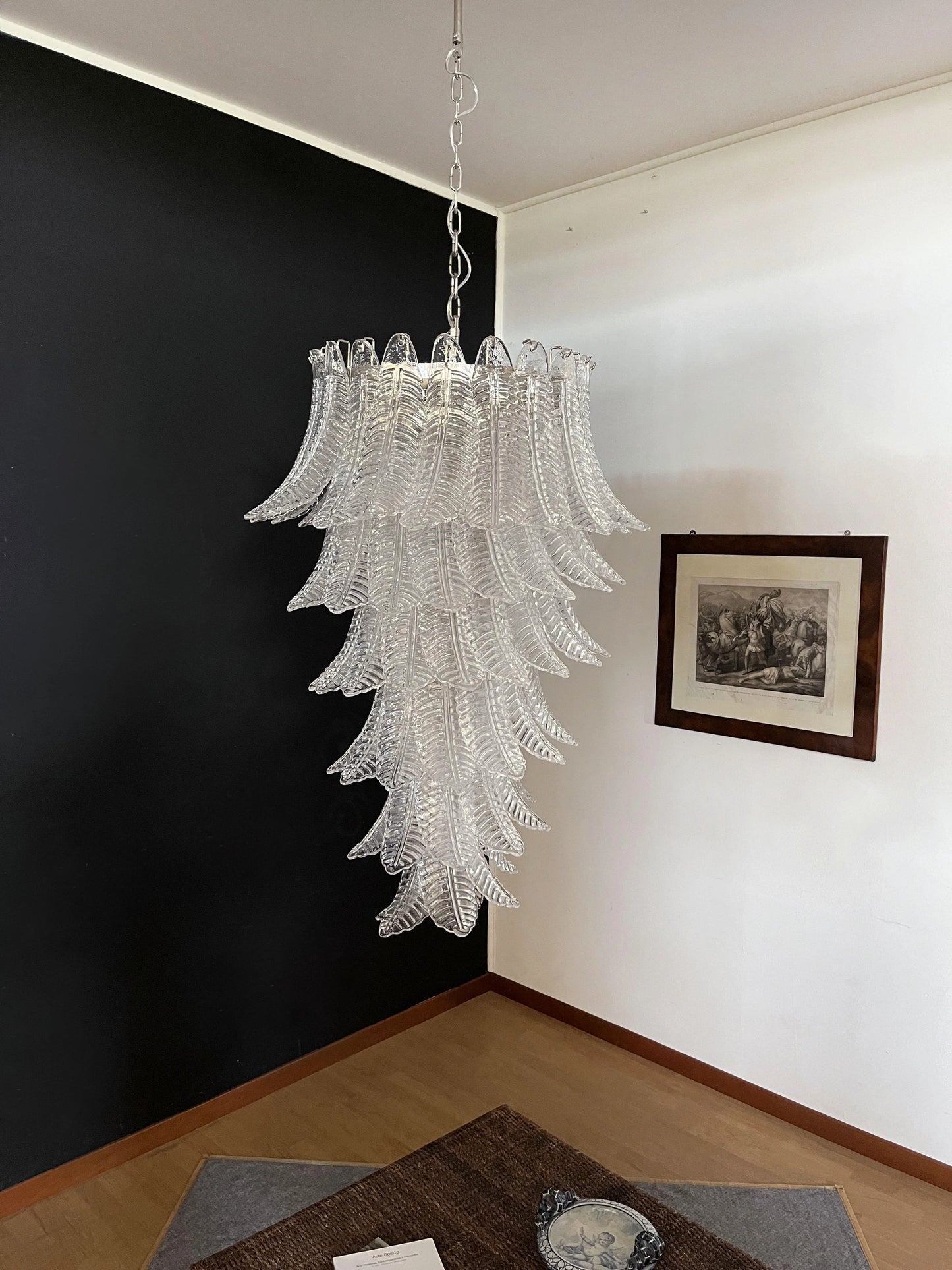 Candelabro en espiral de cristal de Murano transparente Felch