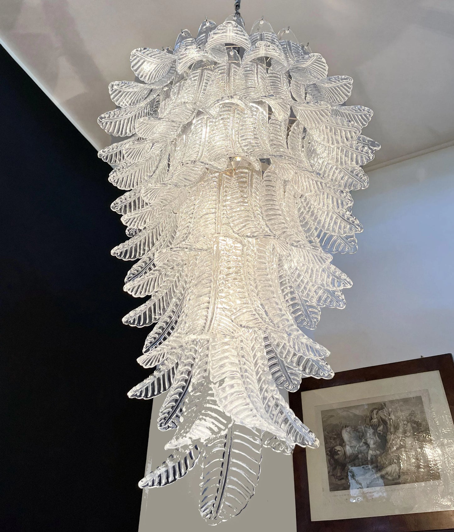 Candelabro en espiral de cristal de Murano transparente Felch