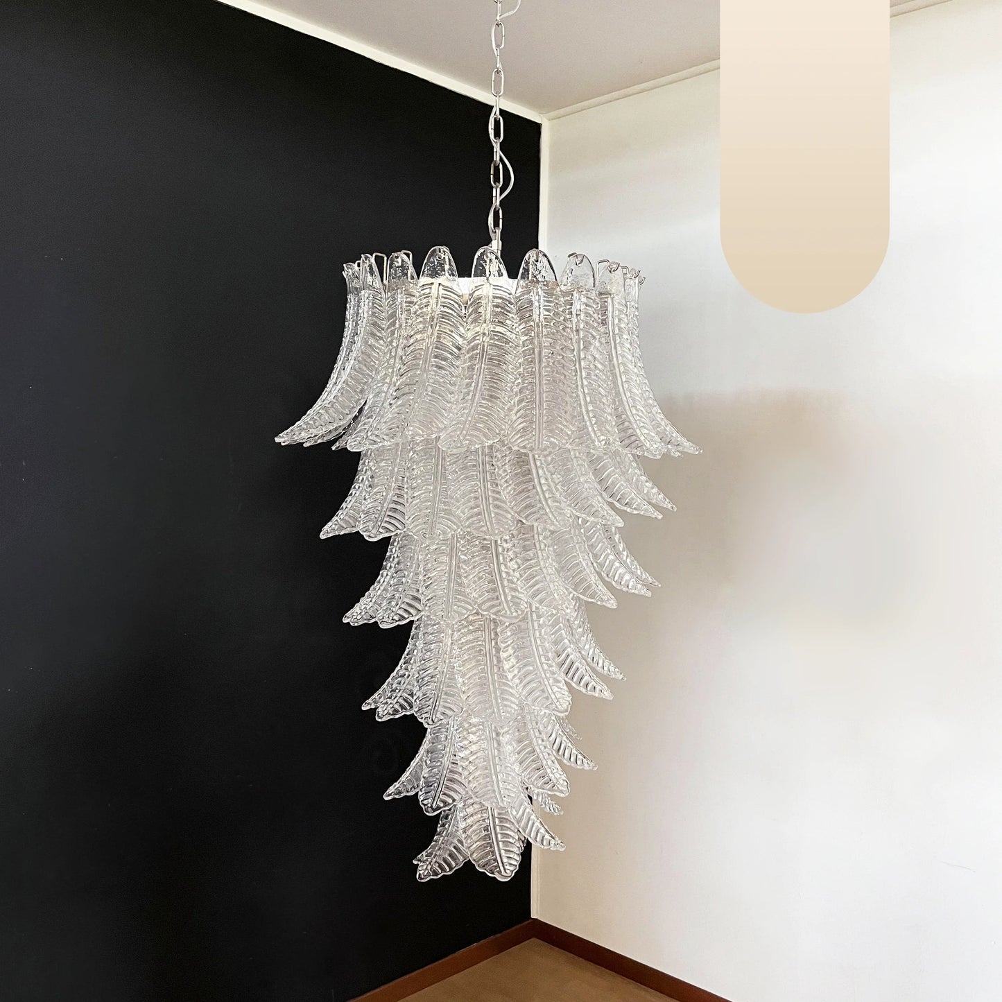 Candelabro en espiral de cristal de Murano transparente Felch