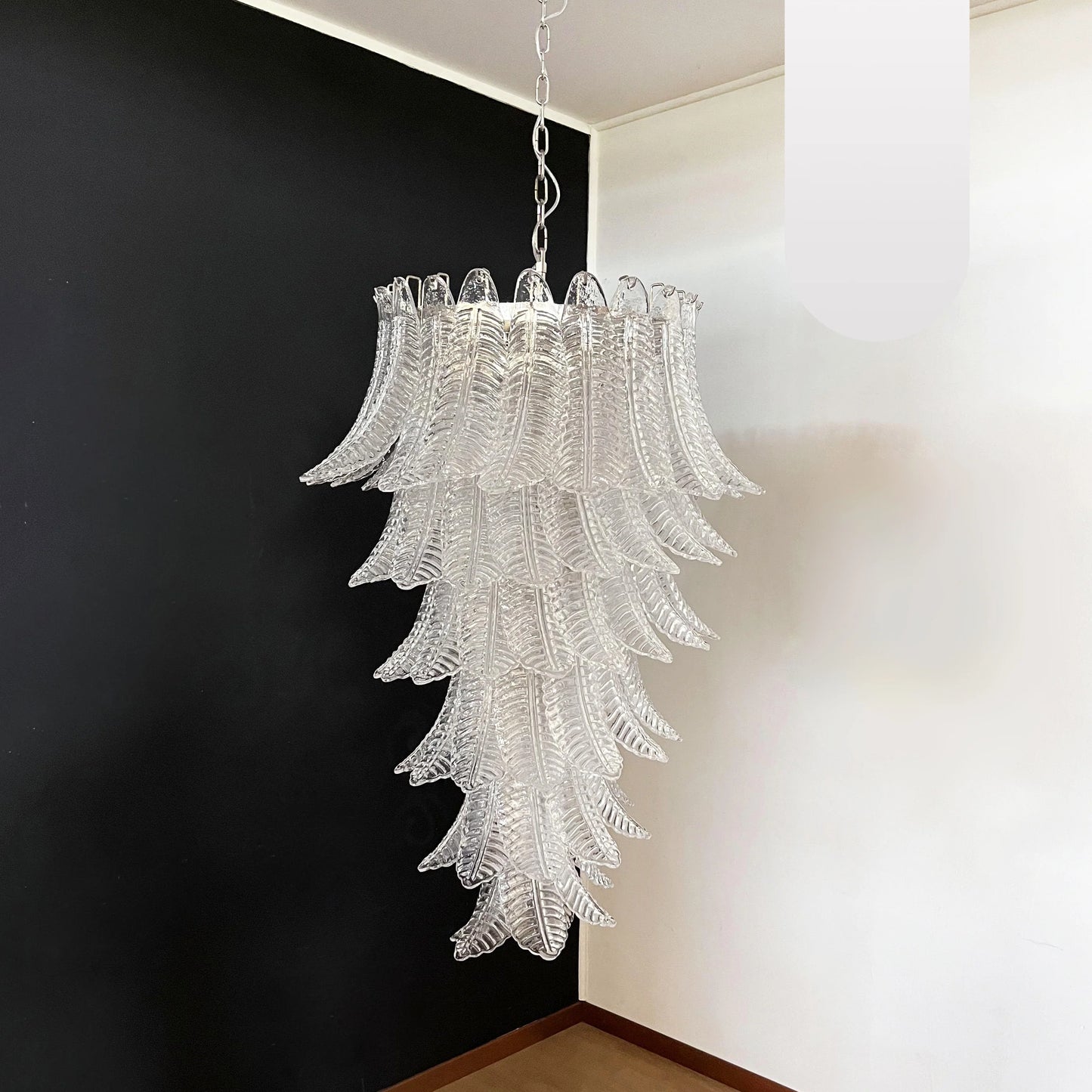 Candelabro en espiral de cristal de Murano transparente Felch