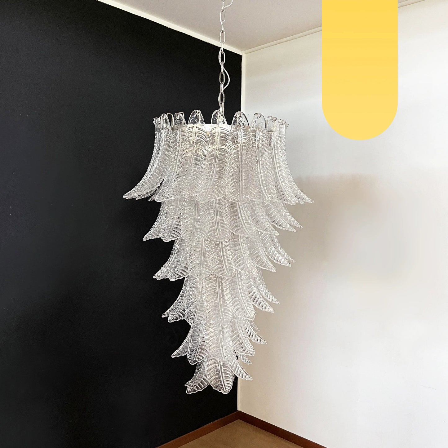 Candelabro en espiral de cristal de Murano transparente Felch