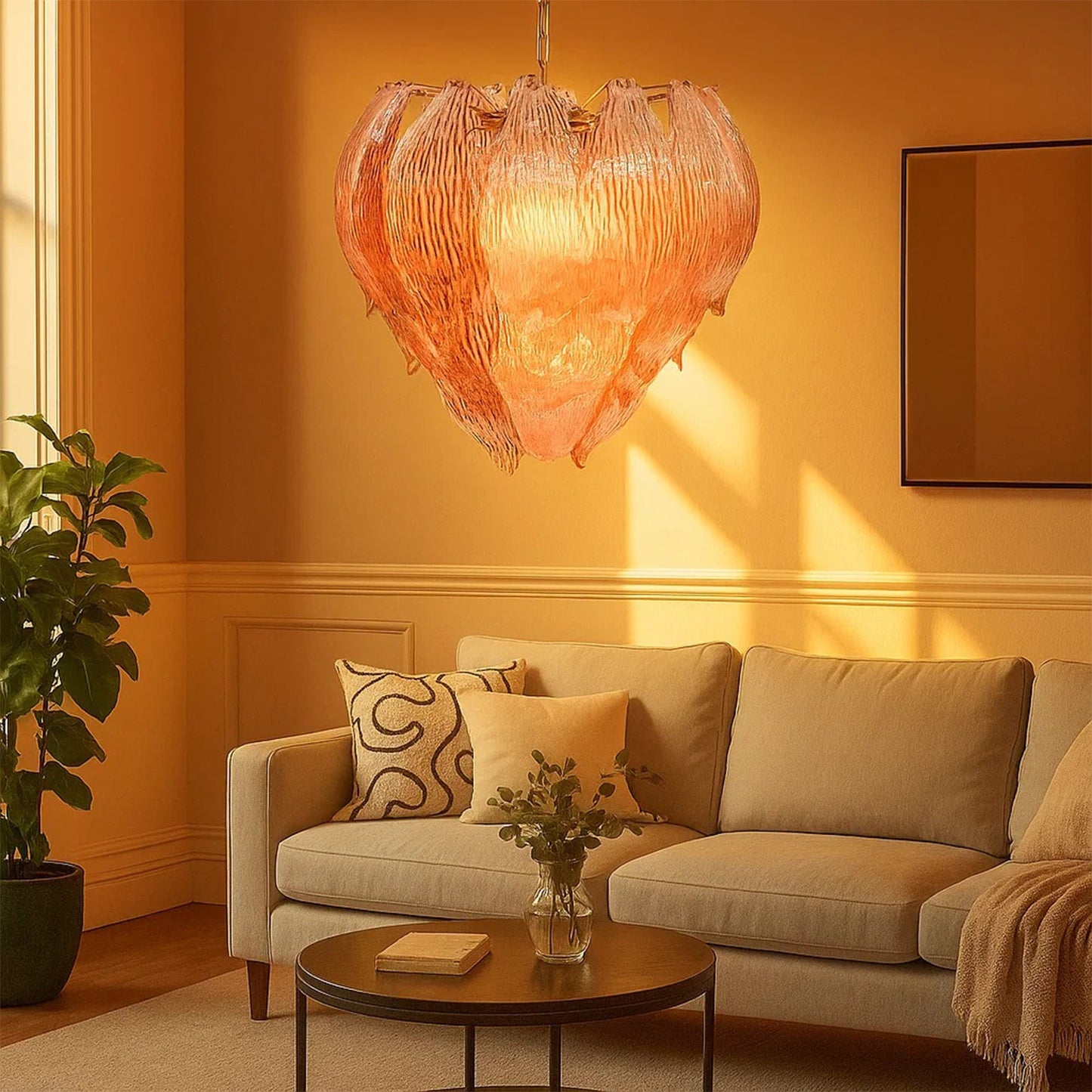 Candelabro de cristal brote de flor Murano
