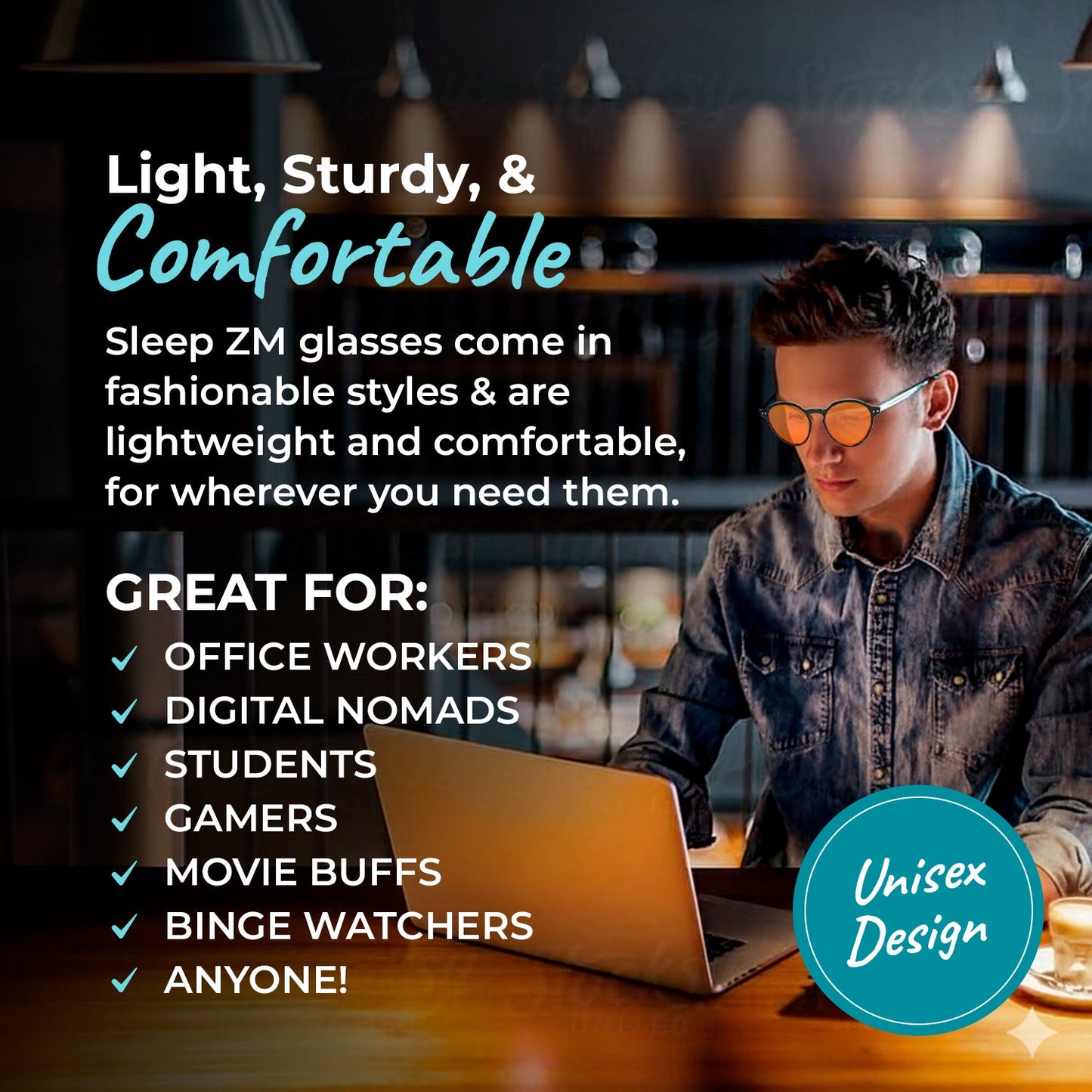 Night-time Muse Blue Light Blocking Glasses - Black