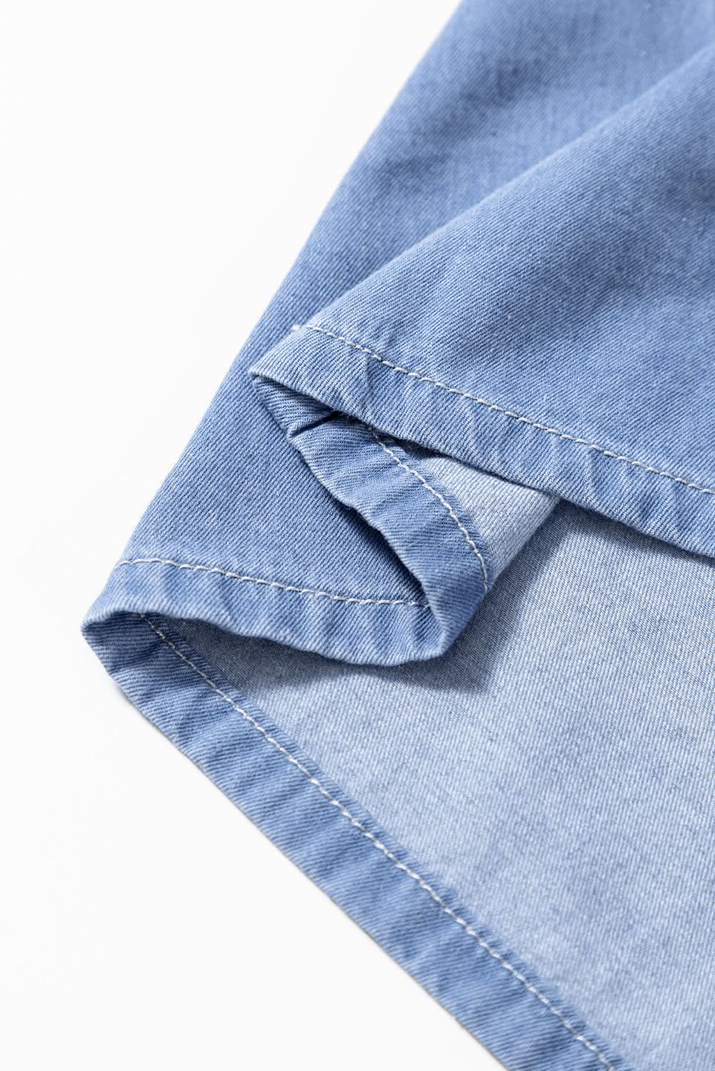 Dresses Love Salve Chambray Blue Dress Women's Daily Maxi Dress Deep V, Bracelet Sleeves