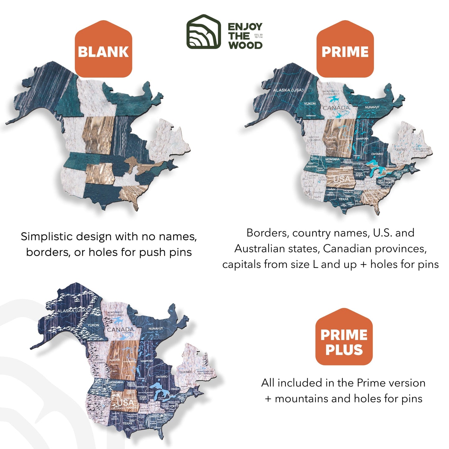 3D Wooden World Map Mystery