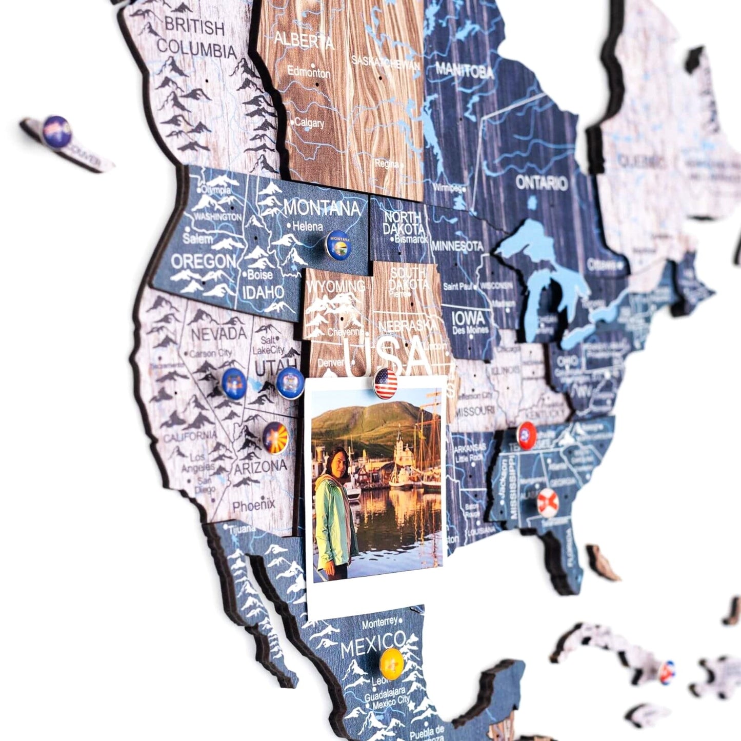 3D Wooden World Map Mystery