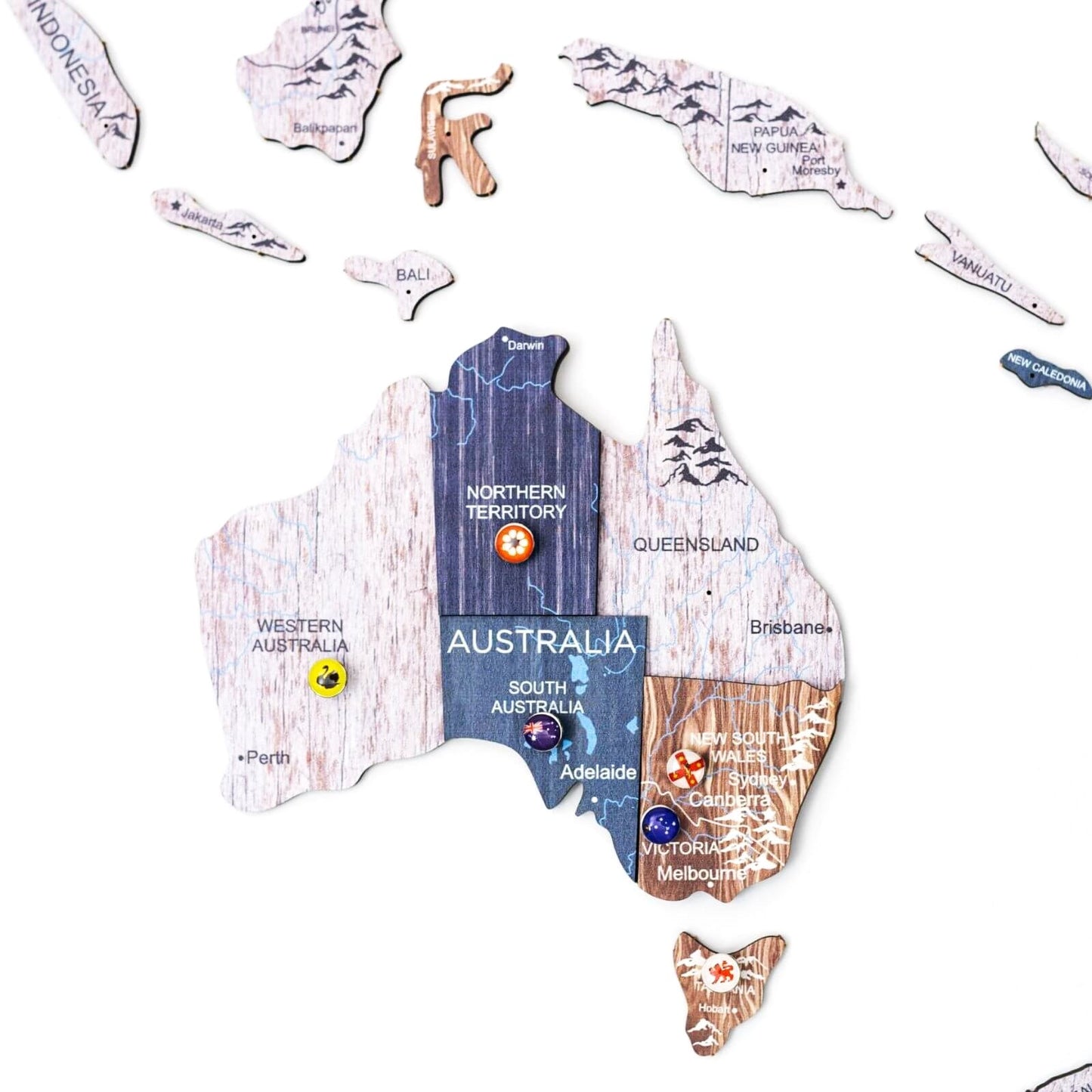 3D Wooden World Map Mystery