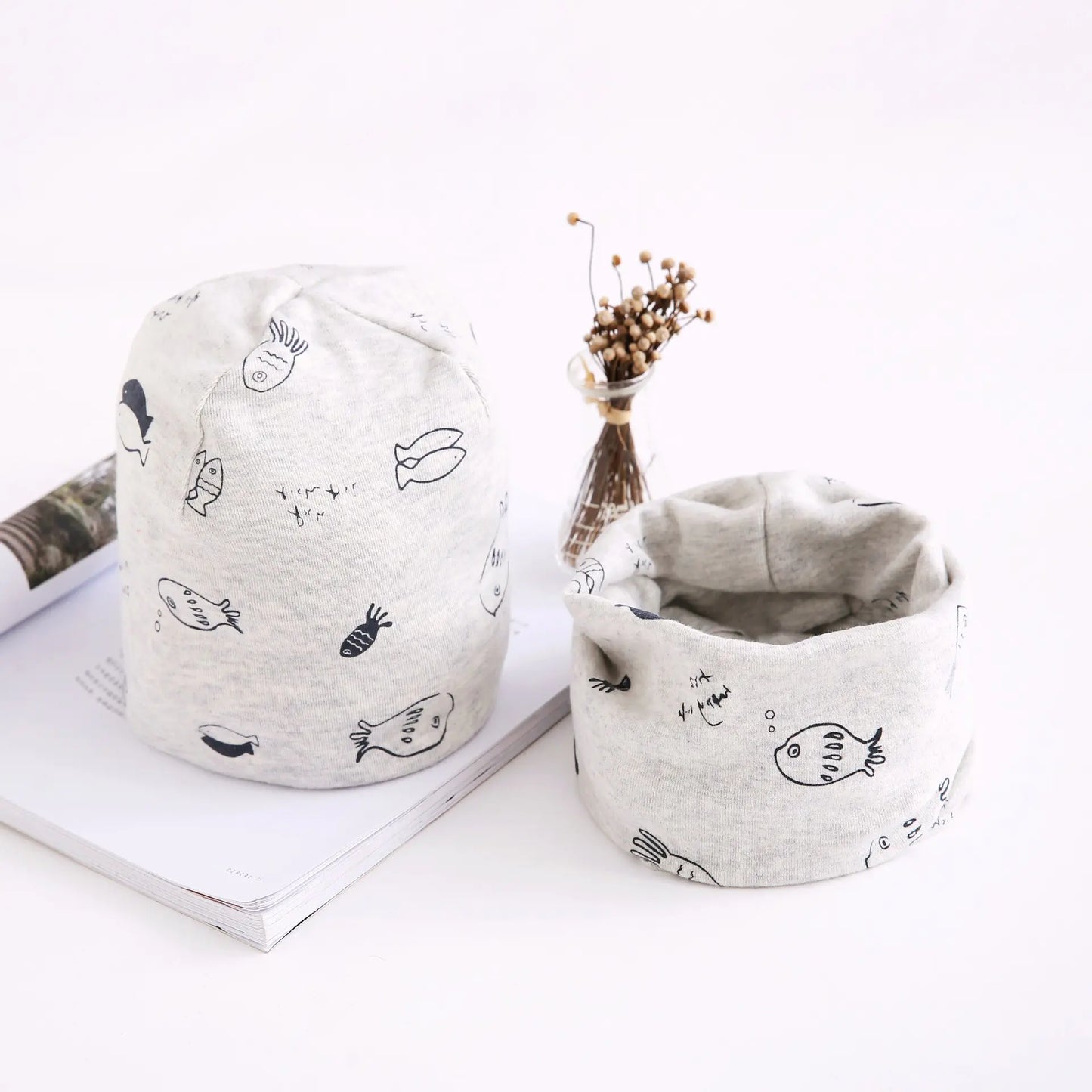 Autumn Winter Baby Cotton Scarf & Hat Set (Wholesale)