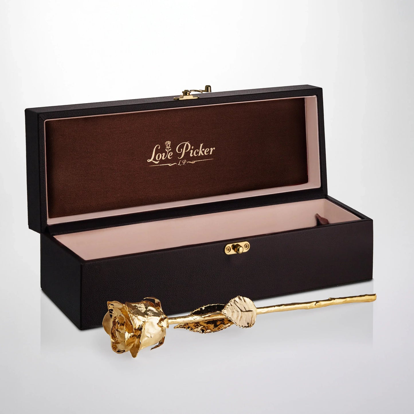 24K Gold Dipped Natural Rose 11.5" - Umber Color Gift Box