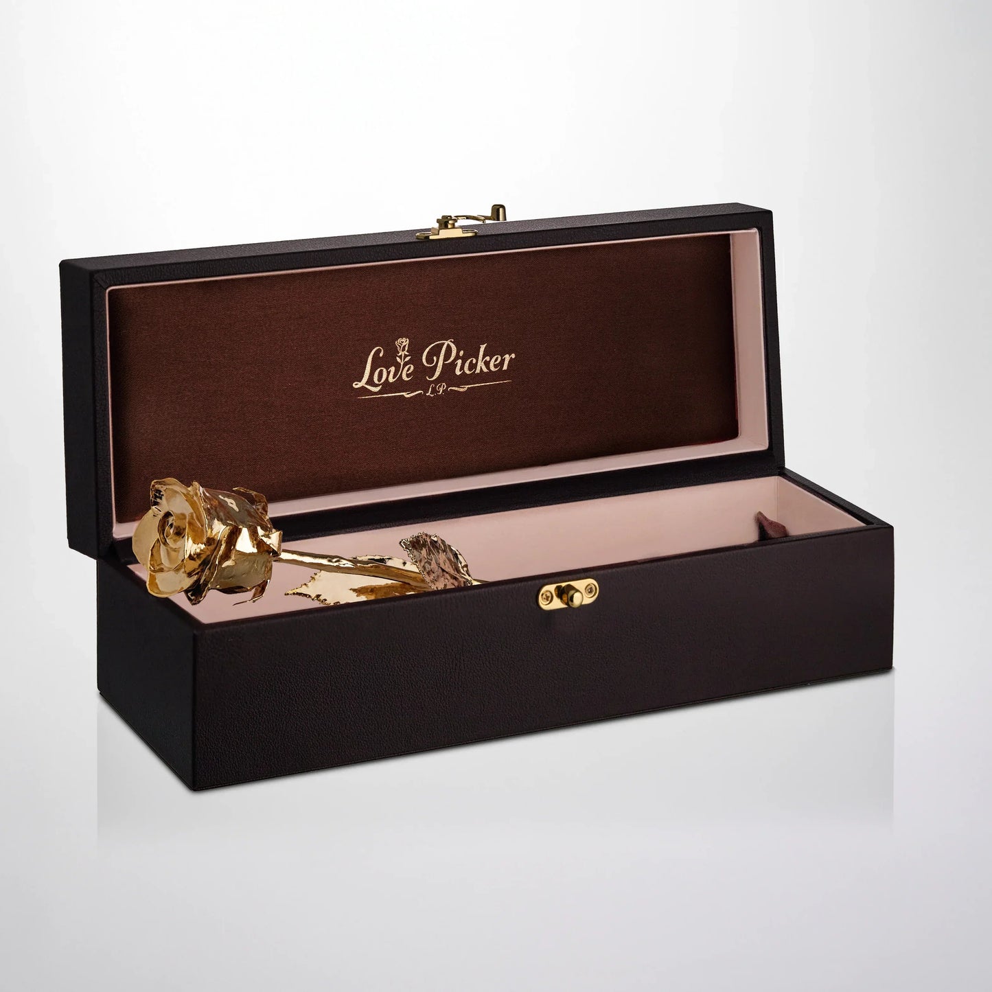 24K Gold Dipped Natural Rose 11.5" - Umber Color Gift Box