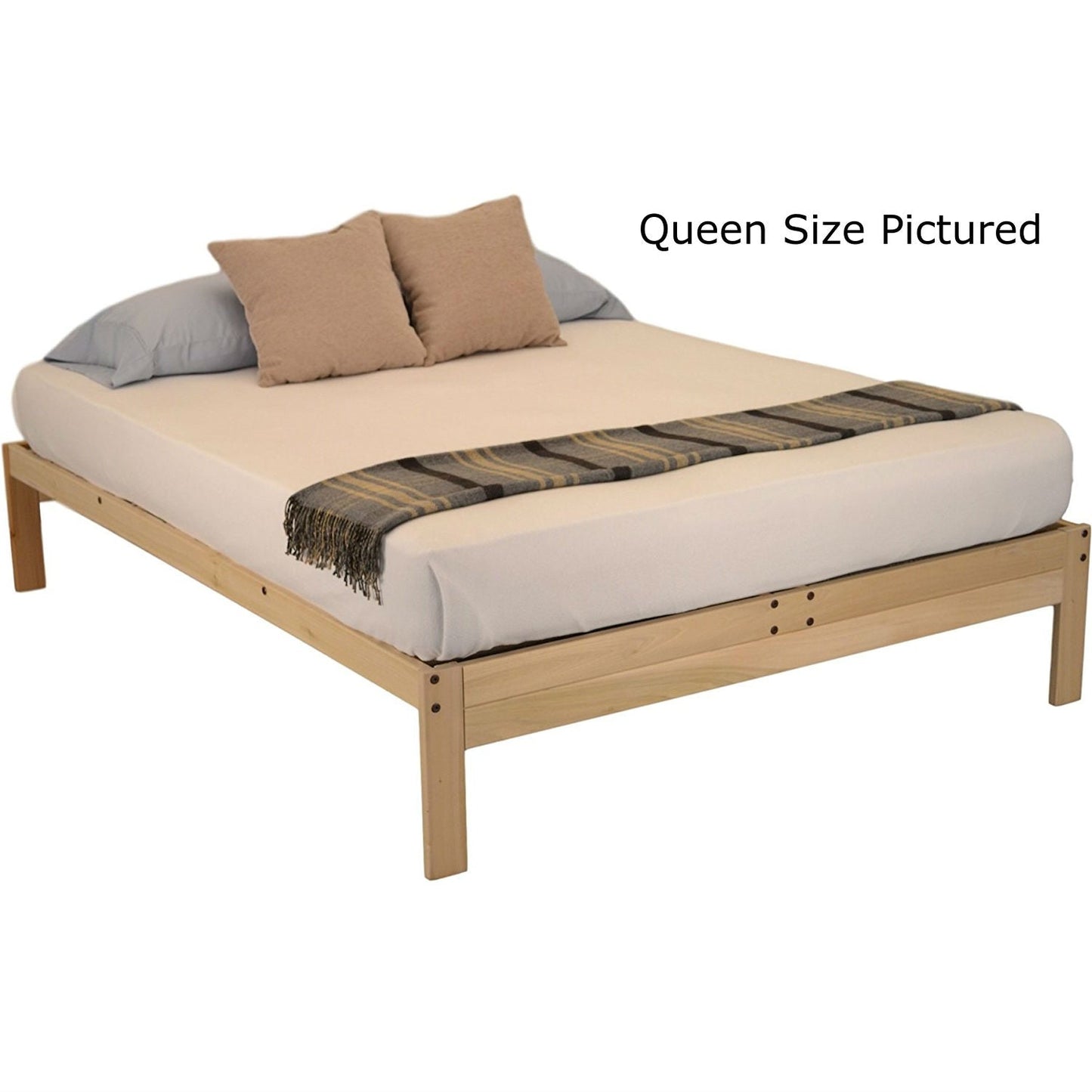 Base de cama de plataforma de madera maciza Twin XL - Hecho en EE. UU.