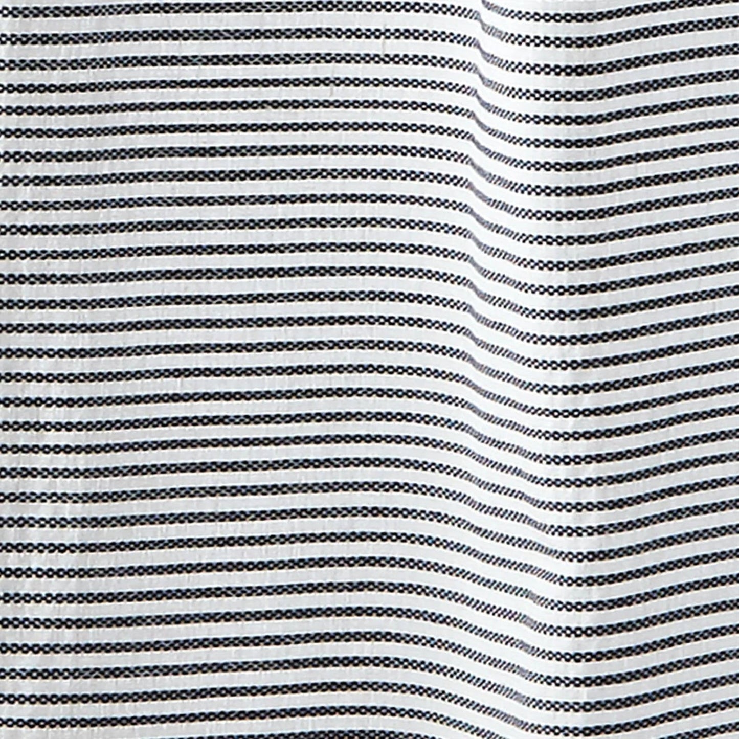 Cortina de ducha de algodón a rayas blancas y azul marino de 72 pulgadas