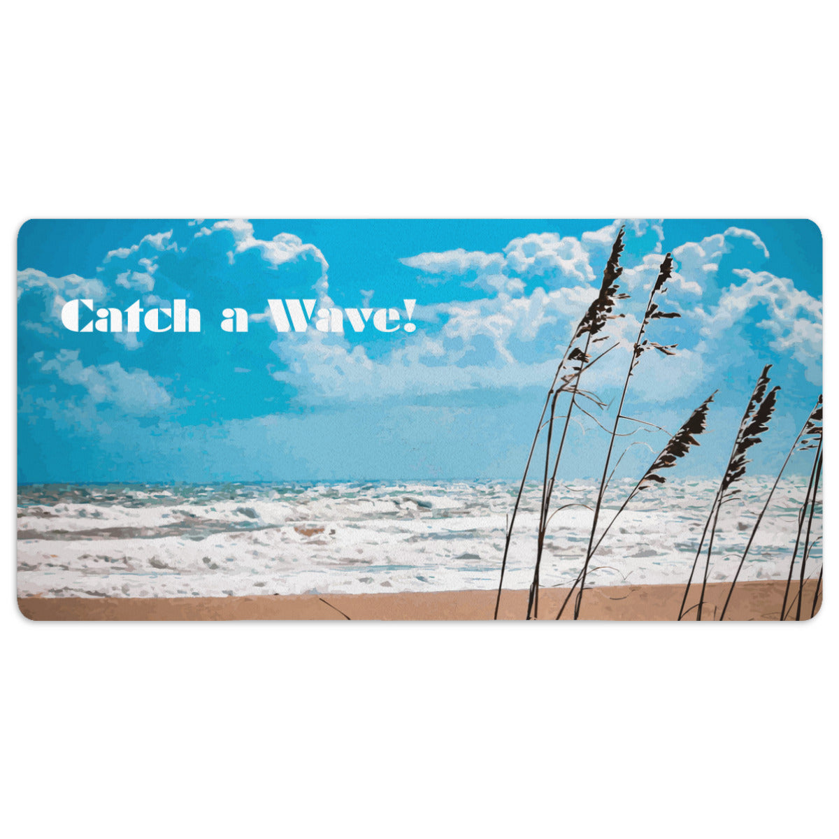 Catch a Wave on Rough Seas Mousepad Desk Mat - available in 2 sizes