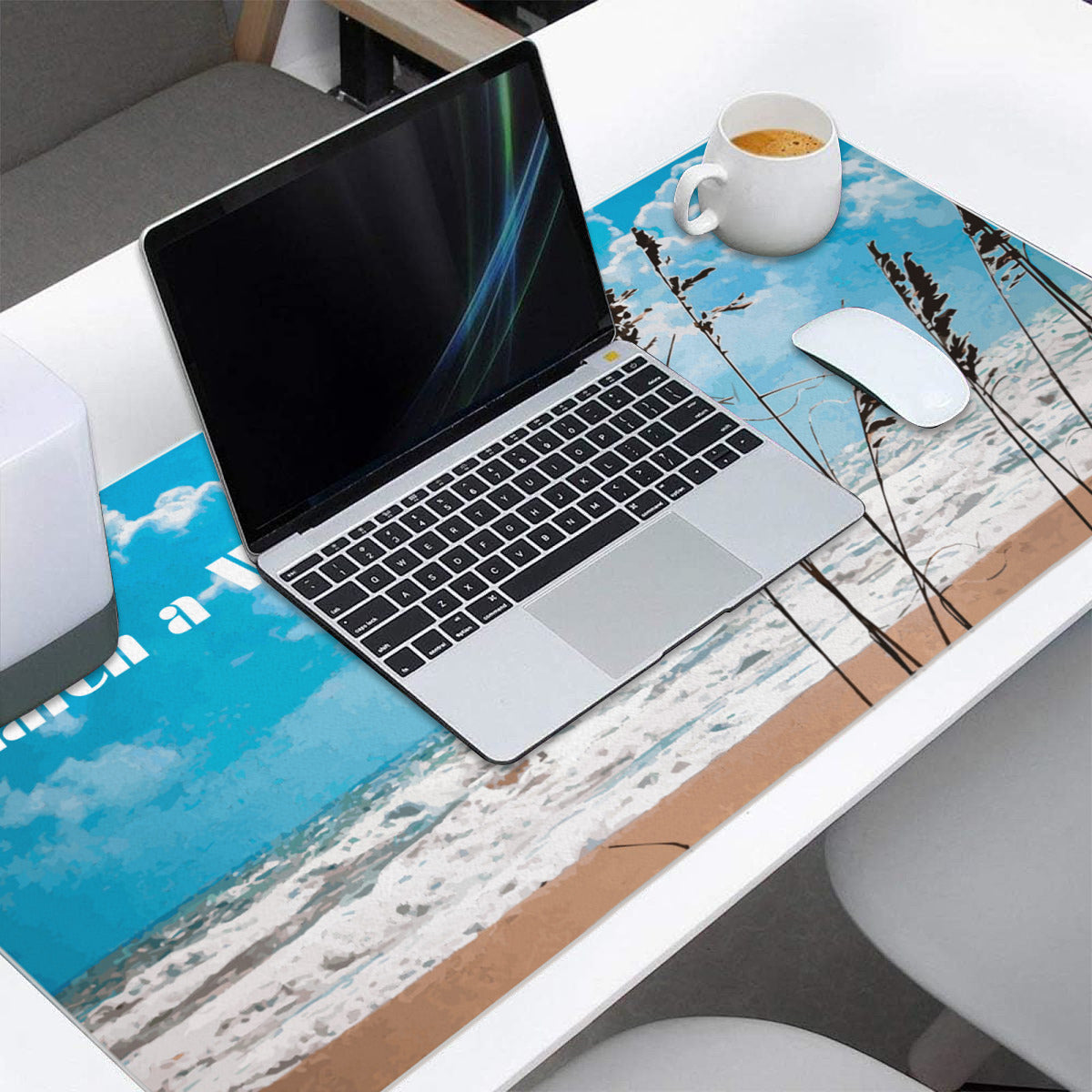 Catch a Wave on Rough Seas Mousepad Desk Mat - available in 2 sizes