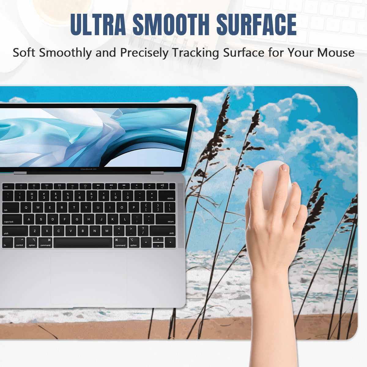 Catch a Wave on Rough Seas Mousepad Desk Mat - available in 2 sizes