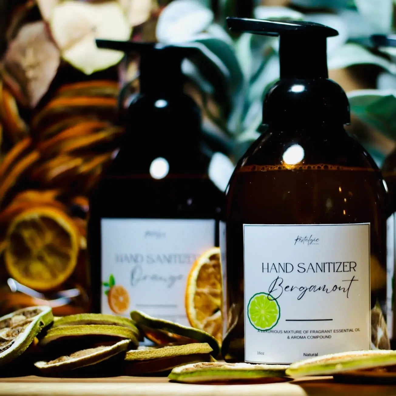 Desinfectante de manos espumoso orgánico natural – 16 oz (Naranja, Menta, Bergamota)