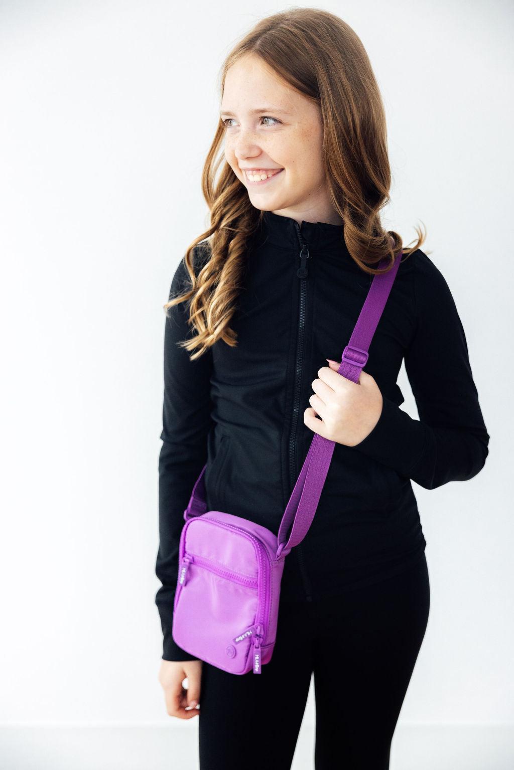 Bolso bandolera morado neón