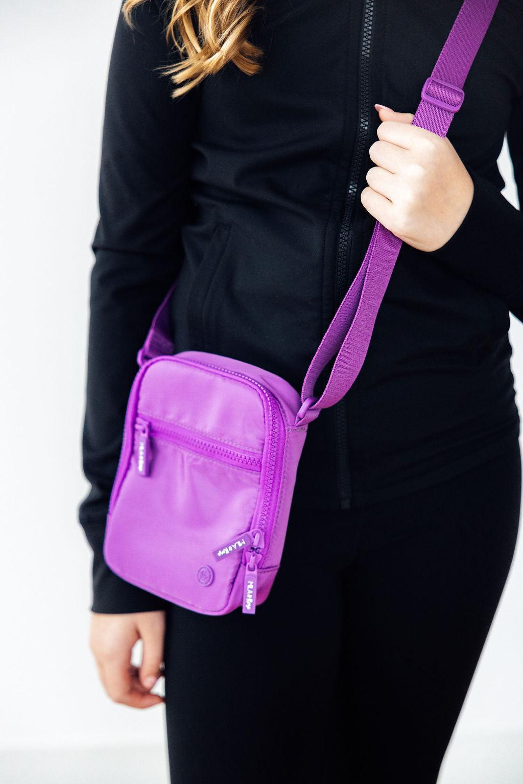 Bolso bandolera morado neón
