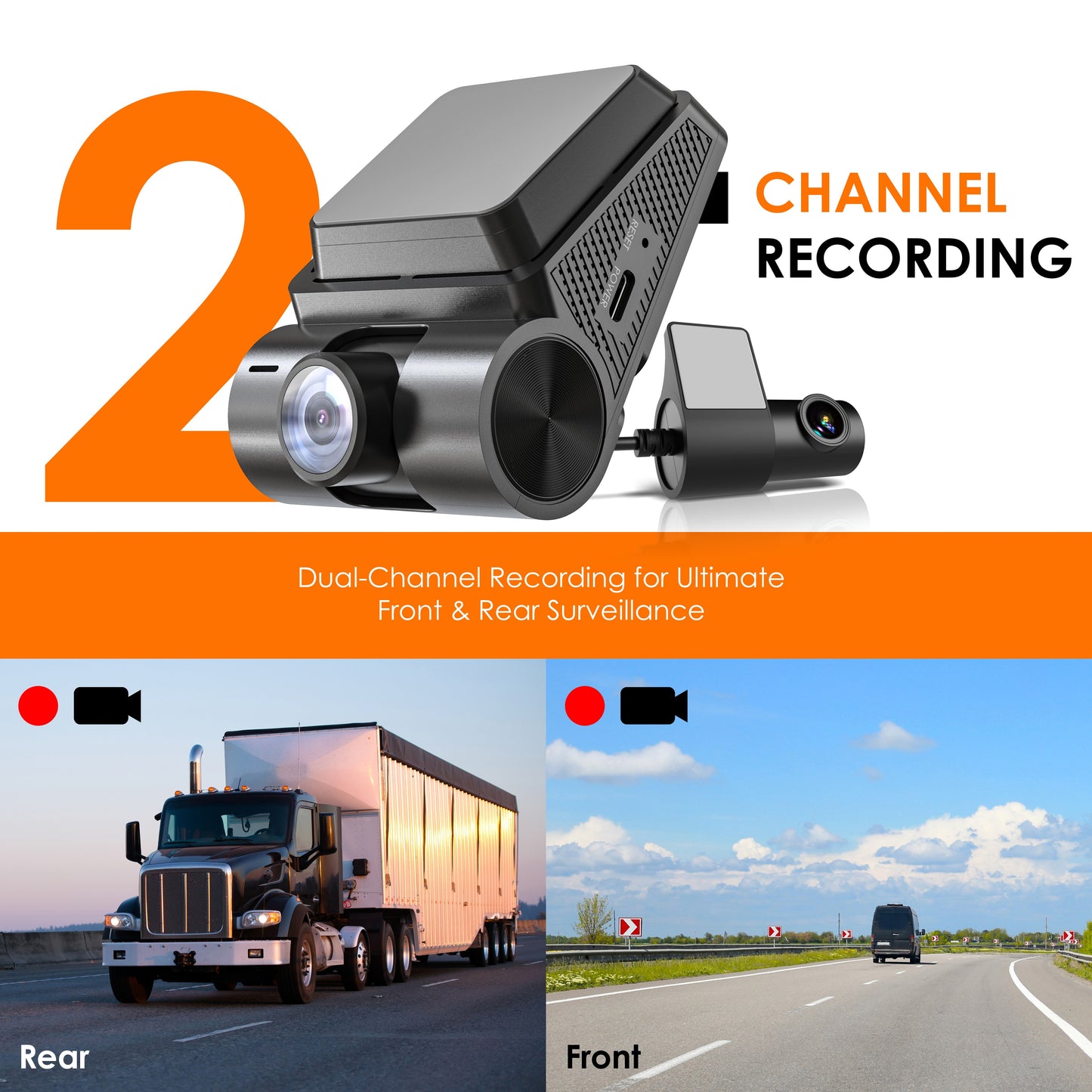 Rexing - V1P Flex X4 Cámara doble de salpicadero Wi-Fi 4K - Negro